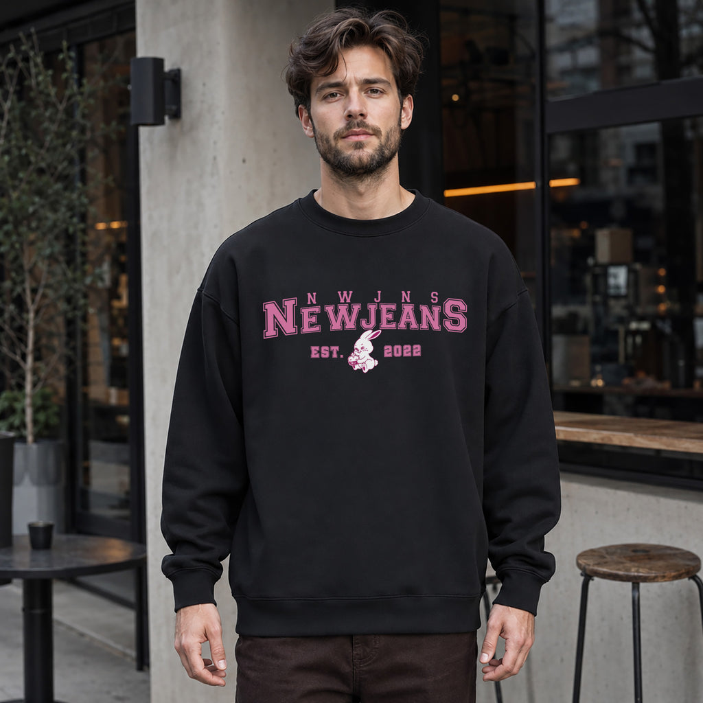 NewJeans Cute Super Shy Sweatshirt - Men Front view, Y2K kpop concert sweatshirt