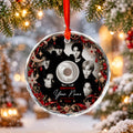 ENHYPEN Monochrome CD Custom Name Ornament - glass round ornament, fan-made kpop personalized Christmas ornament