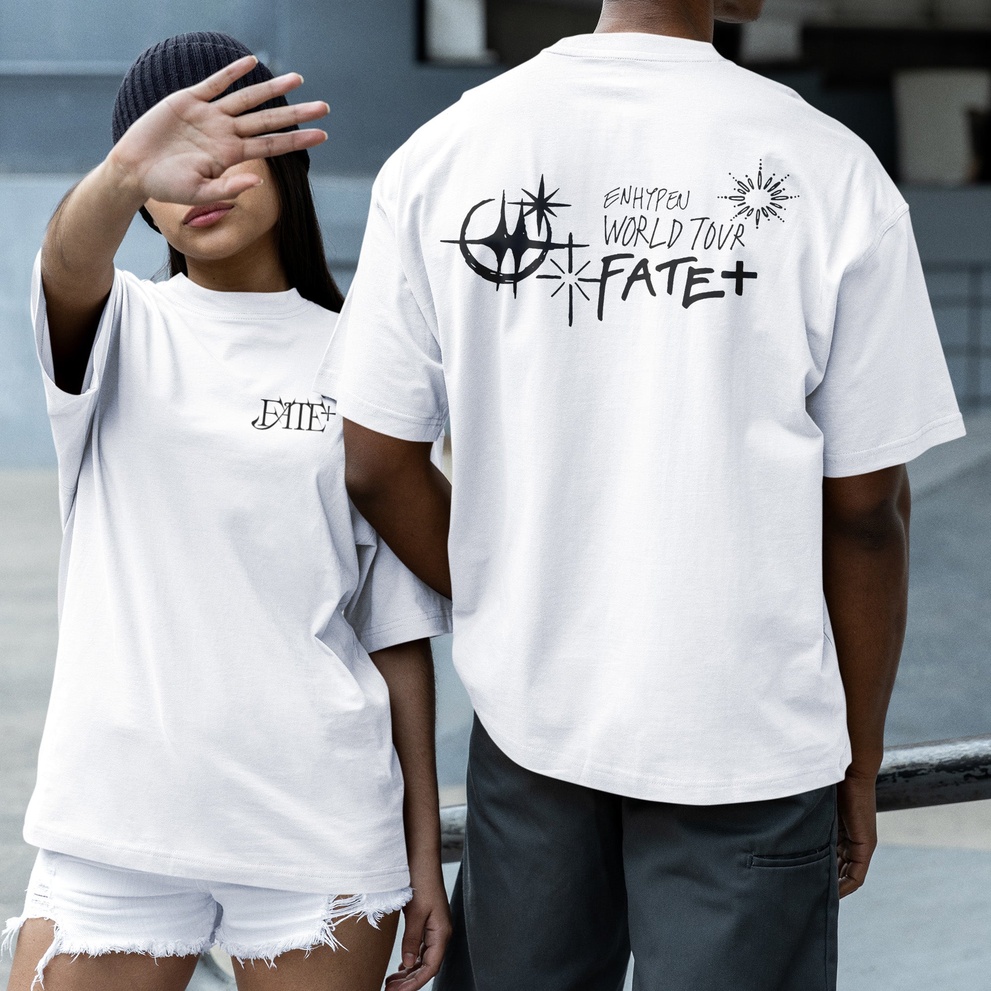 ENHYPEN World Tour Fate T-Shirt - Couple 2 view, Y2K kpop concert tee