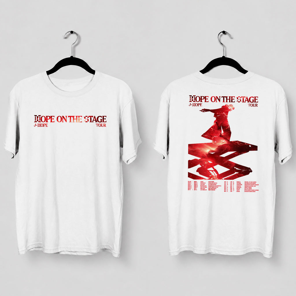 BTS J-Hope Graphic On The Stage Tour T-Shirt - Main view, Y2K kpop concert tee