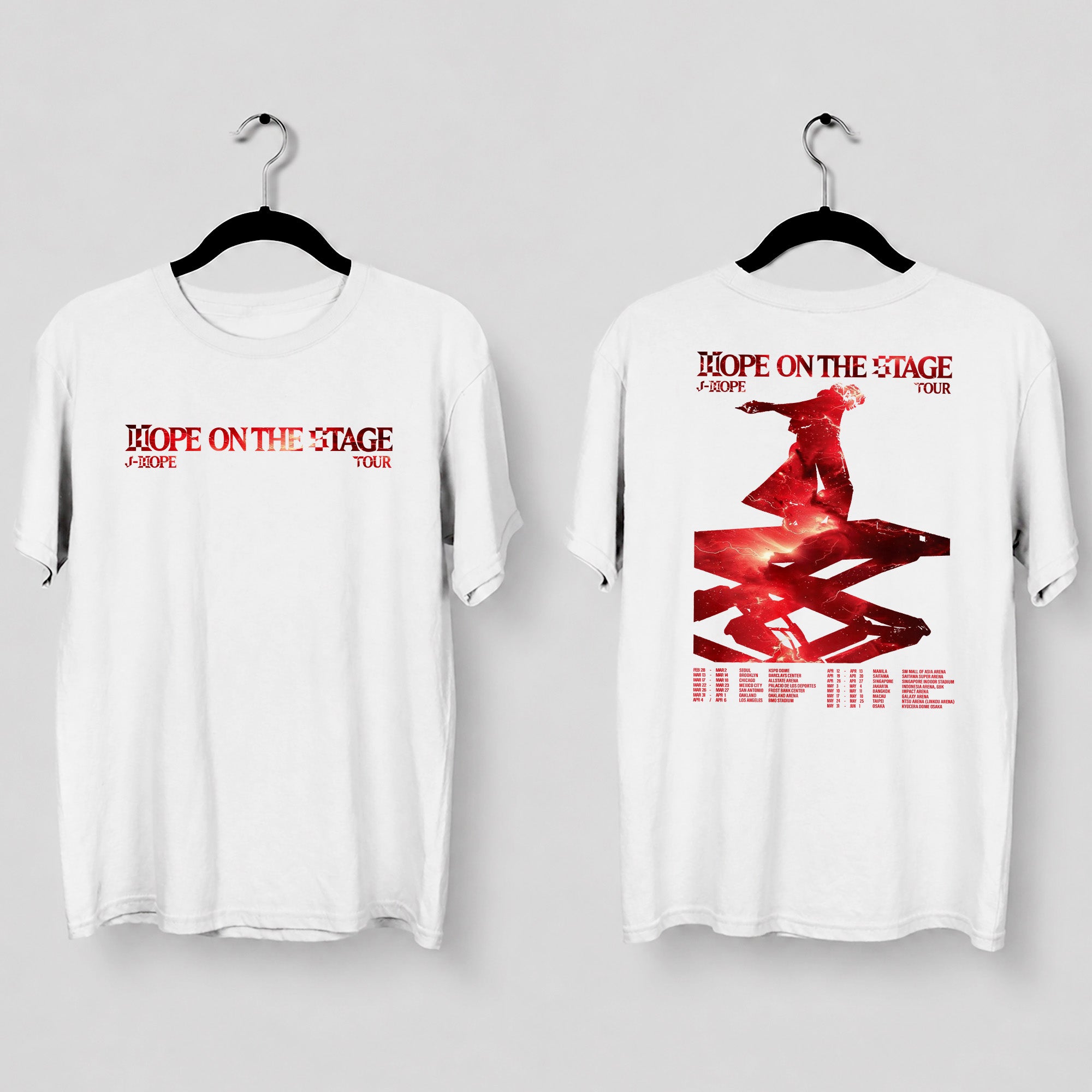 BTS J-Hope Graphic On The Stage Tour T-Shirt - Main view, Y2K kpop concert tee