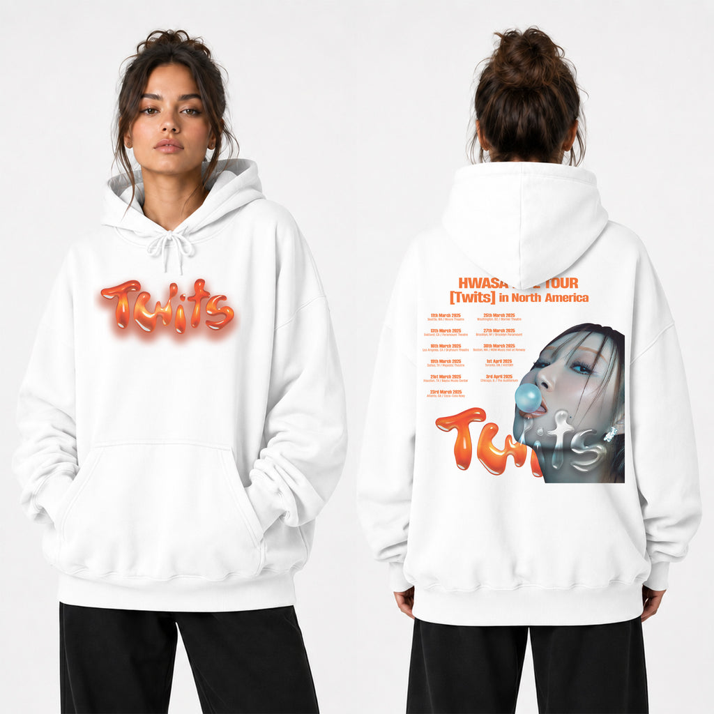 HWASA Live Tour Twits In NA 2025 Hoodie - Women view, Y2K kpop concert hoodie