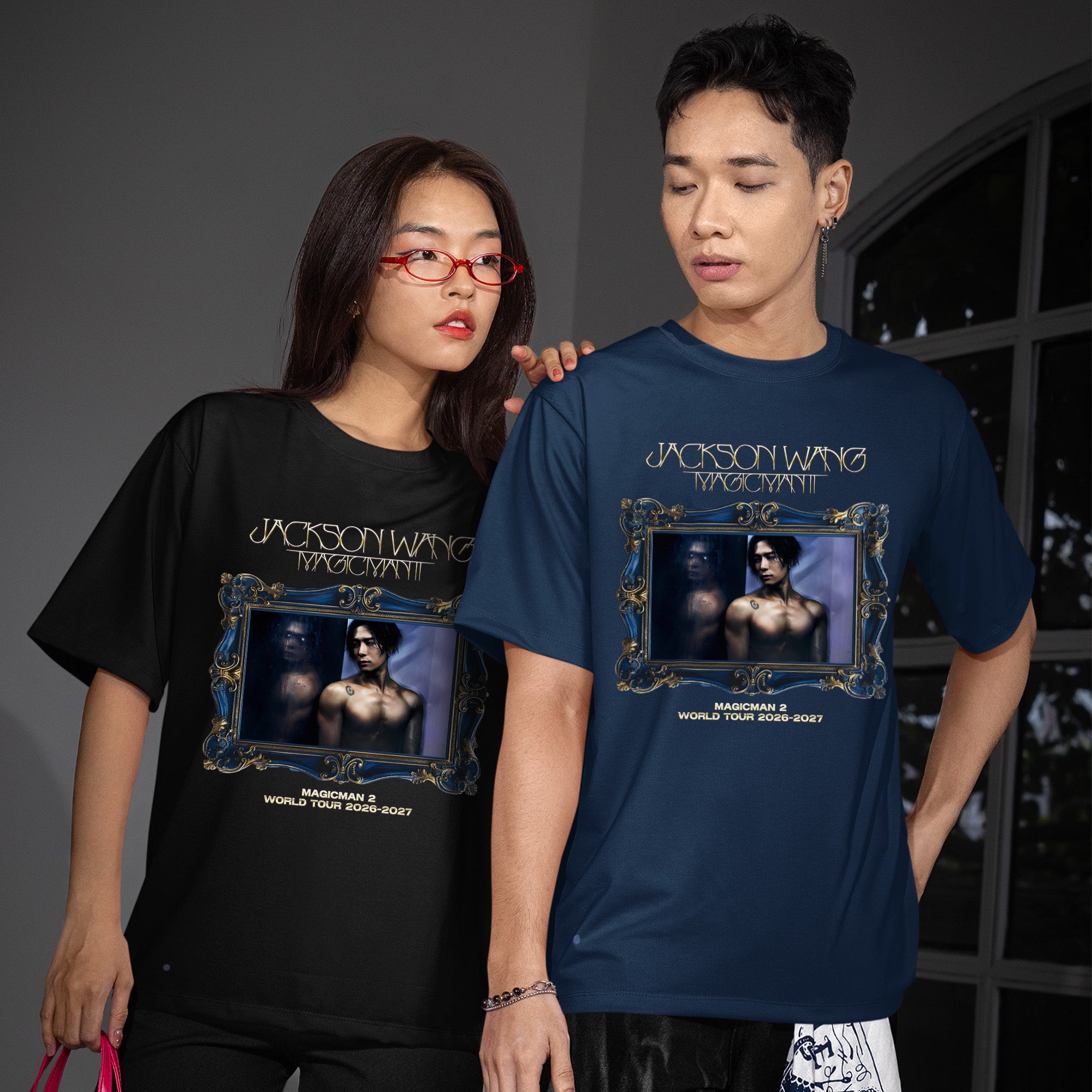 Jackson Wang Magicman 2 World Tour T-Shirt - Couple view, Y2K kpop concert tee