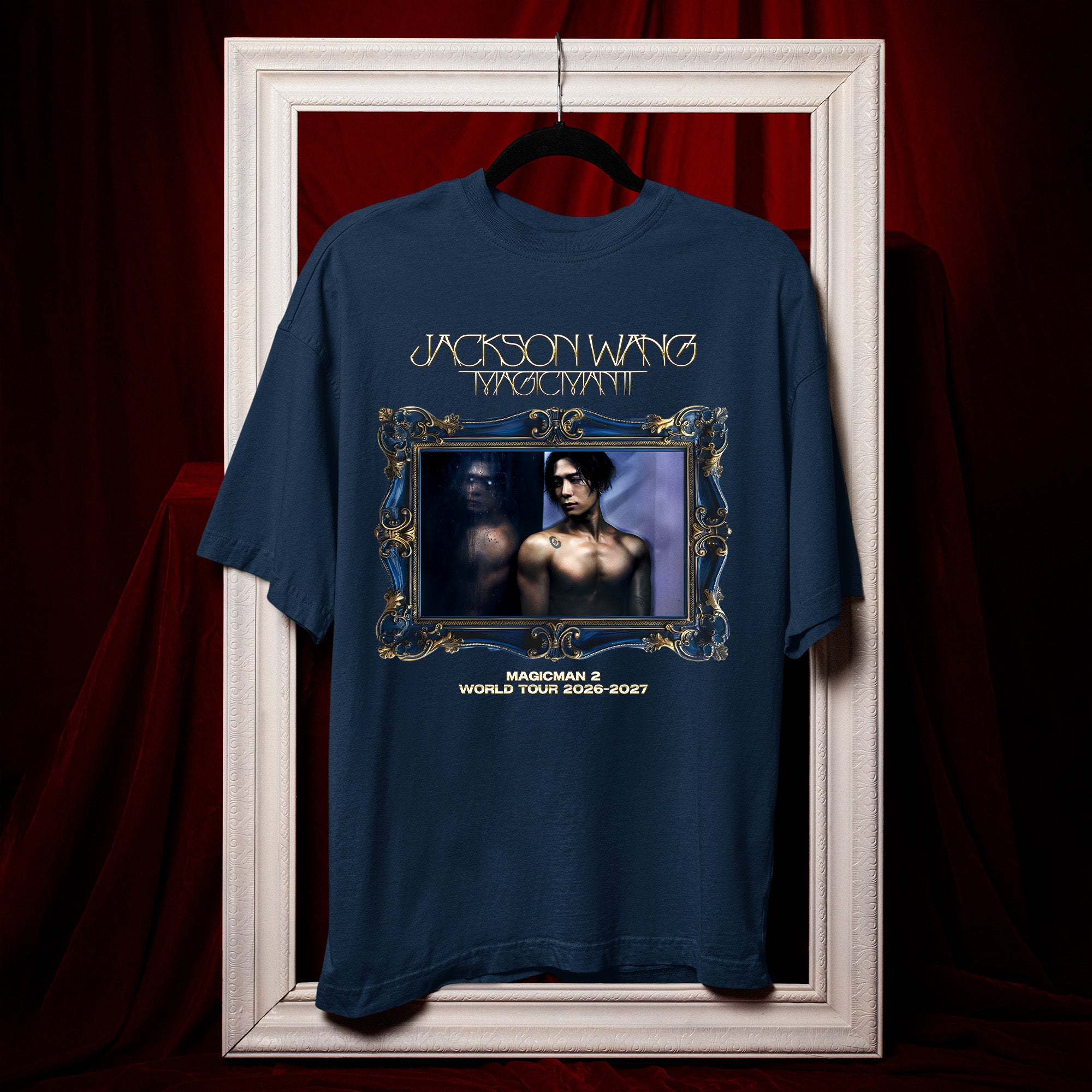 Jackson Wang Magicman 2 World Tour T-Shirt - Hang view, Y2K kpop concert tee