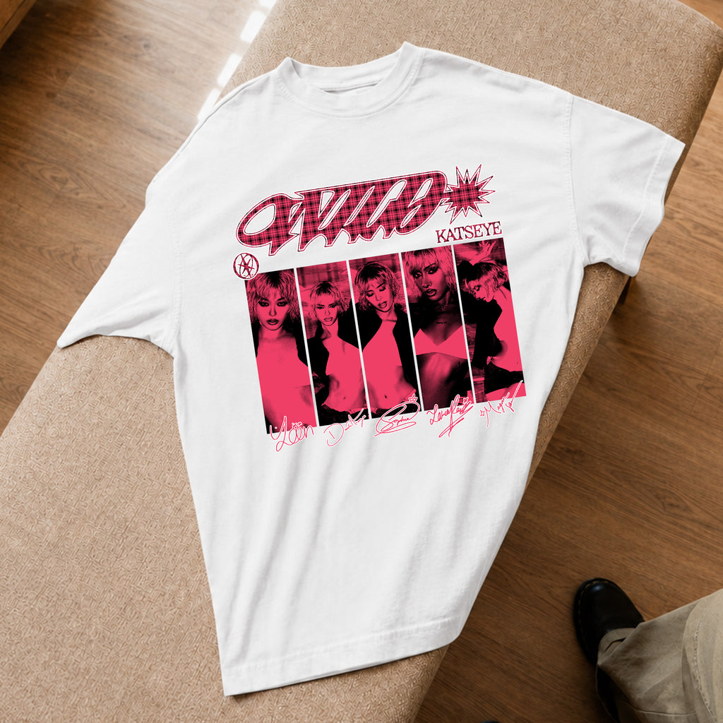 KATSEYE 3rd Ep Wild Member T-Shirt - Spread view, Y2K kpop concert tee