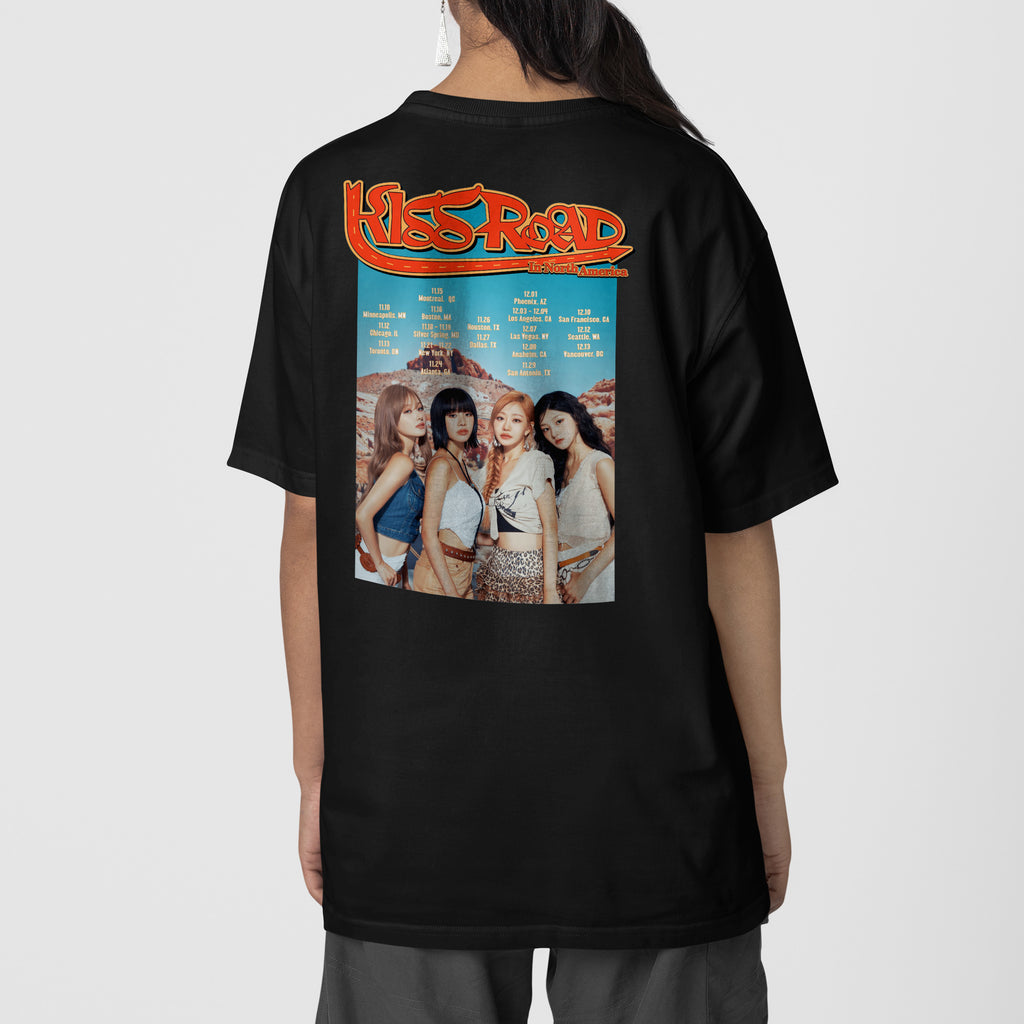 Kiss Of Life 1st World Tour T-Shirt - Back view, Y2K kpop concert tee