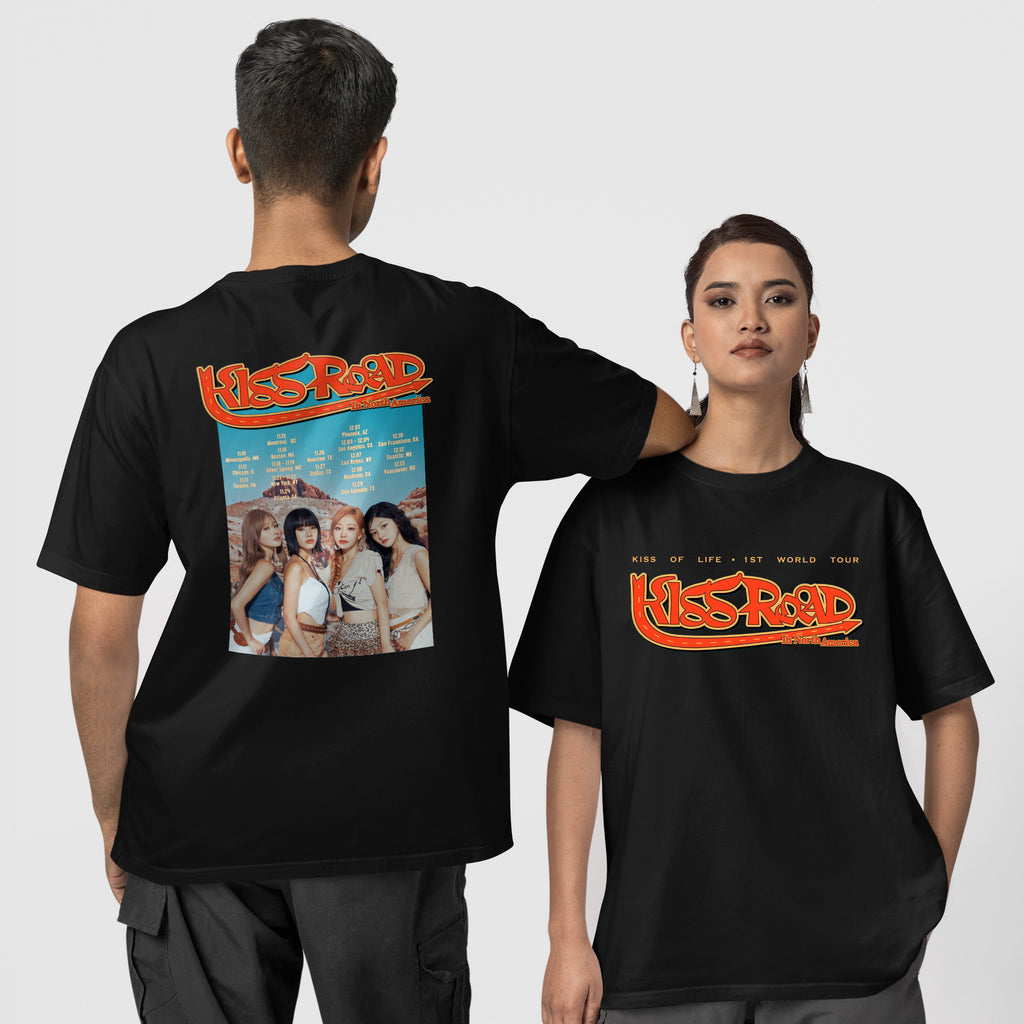 Kiss Of Life 1st World Tour T-Shirt - Couple 1 view, Y2K kpop concert tee