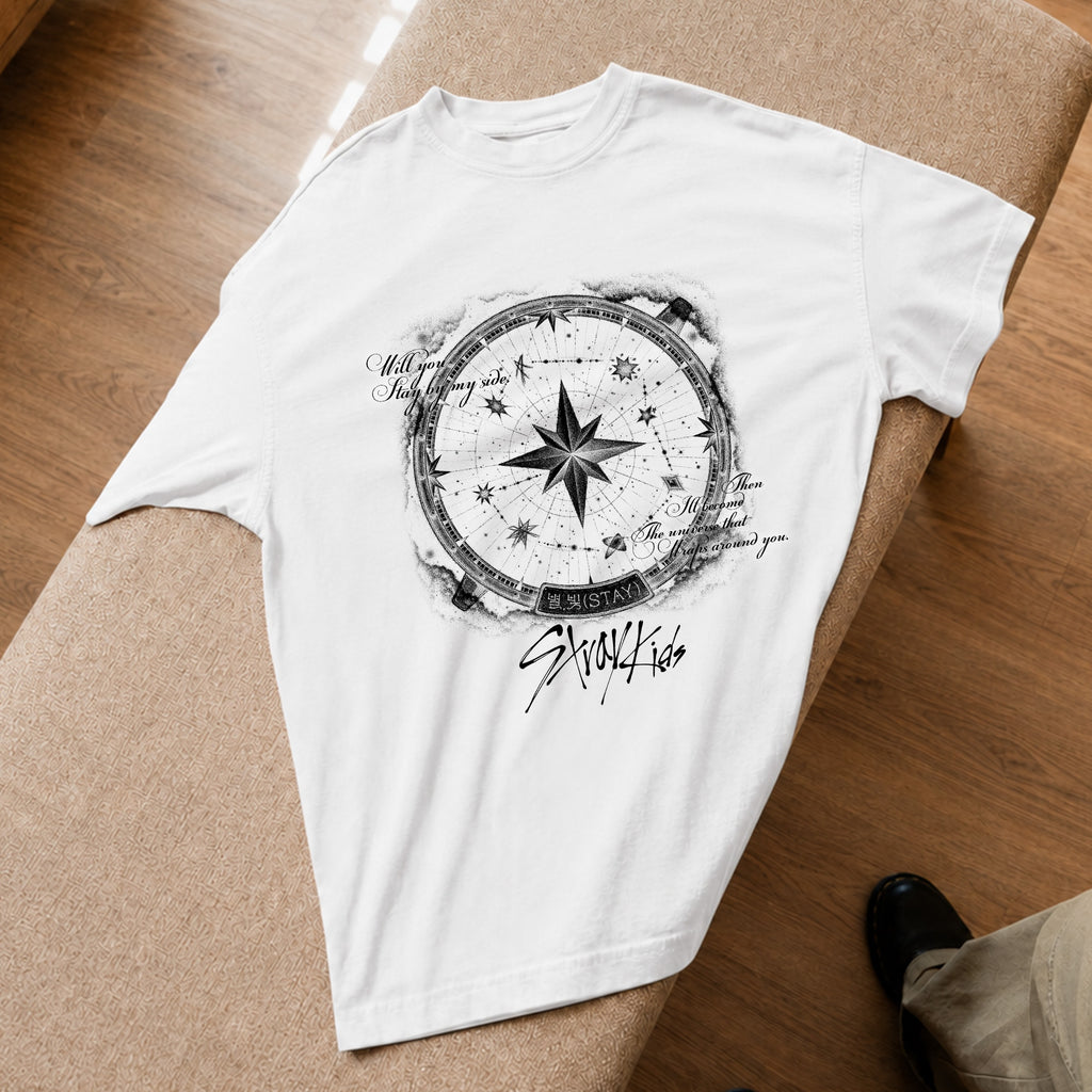 Stray Kids 8th Anniversary T-Shirt - Spread view, Y2K kpop concert tee