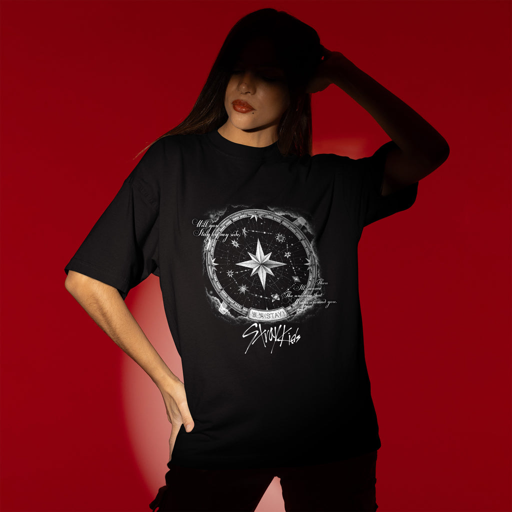 Stray Kids 8th Anniversary T-Shirt - Women view, Y2K kpop concert tee