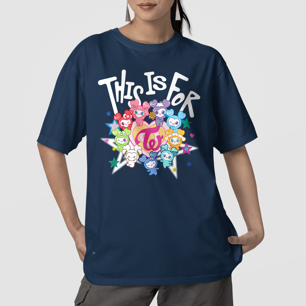 TWICE Lovelys This Is For World Tour T-Shirt - Front view, Y2K kpop concert tee