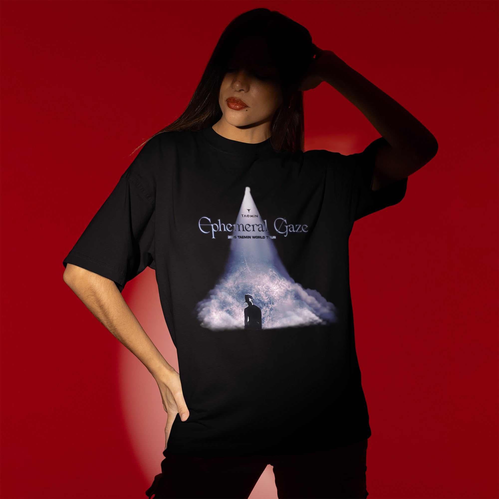 Taemin World Tour Ephemeral Gaze T-Shirt - Women view, Y2K kpop concert tee