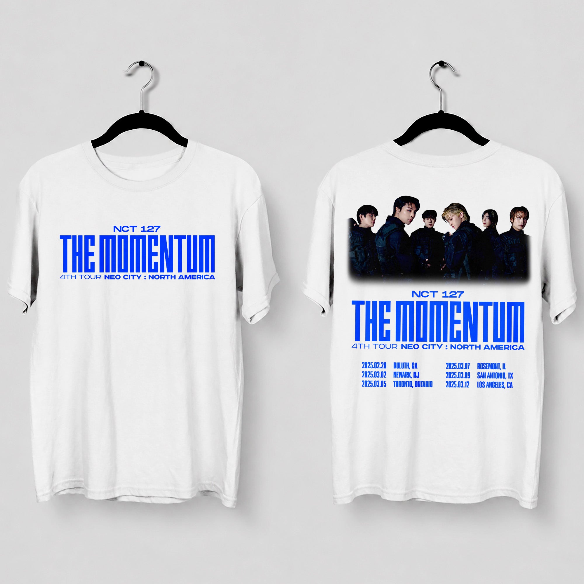 NCT 127 The Momentum 4th Tour T-Shirt - Main view, Y2K kpop concert tee