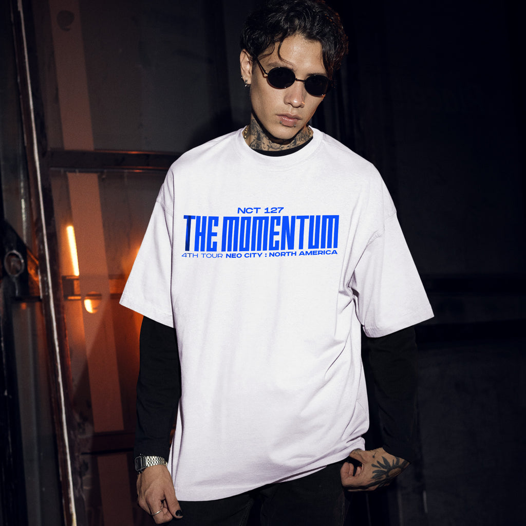 NCT 127 The Momentum 4th Tour T-Shirt - Men Front view, Y2K kpop concert tee