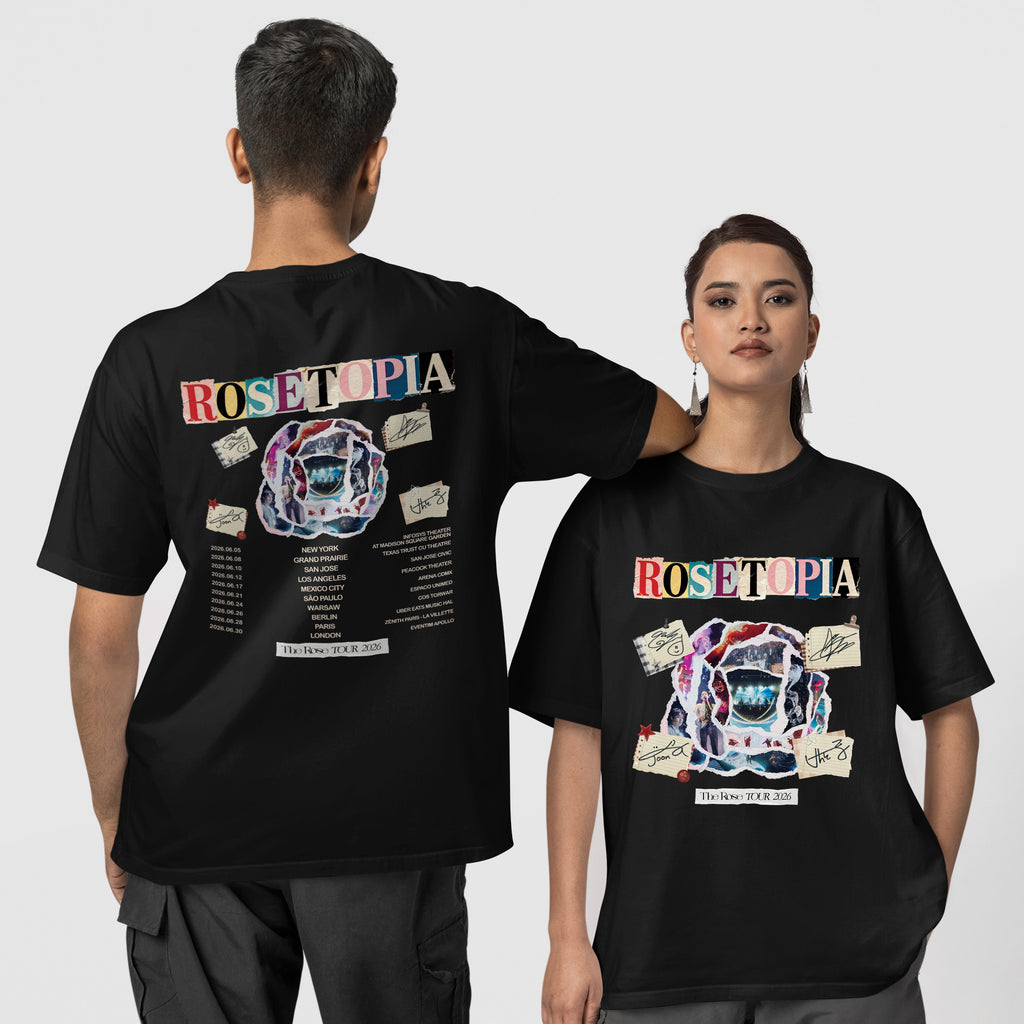 The Rose Rosetopia Tour 2026 T-Shirt - Couple 1 view, Y2K kpop concert tee