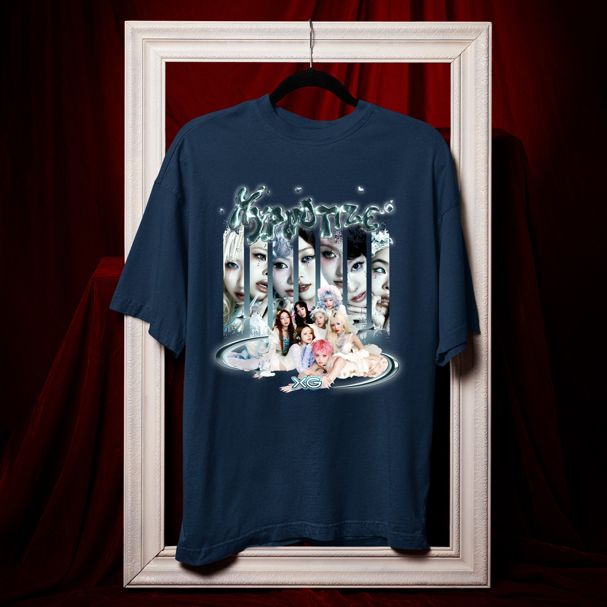 XG HYPNOTIZE Graphic T-Shirt - Hang view, Y2K kpop concert tee