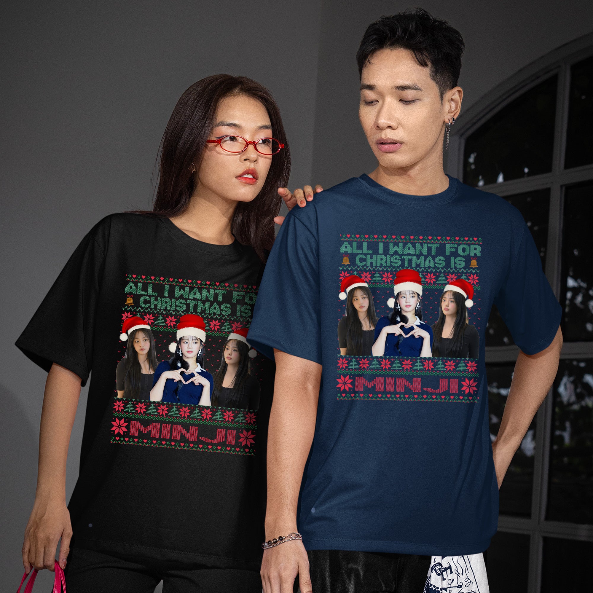 All You Want For Christmas Is Hyein T-Shirt - Couple view, Y2K kpop concert tee