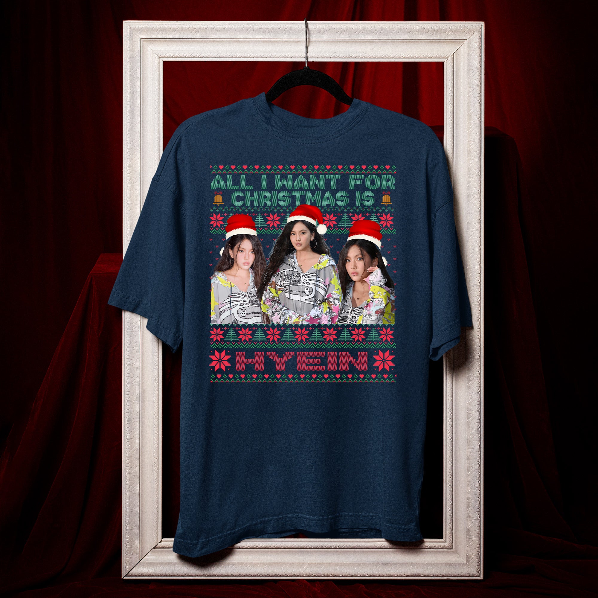 All You Want For Christmas Is Hyein T-Shirt - Hang view, Y2K kpop concert tee