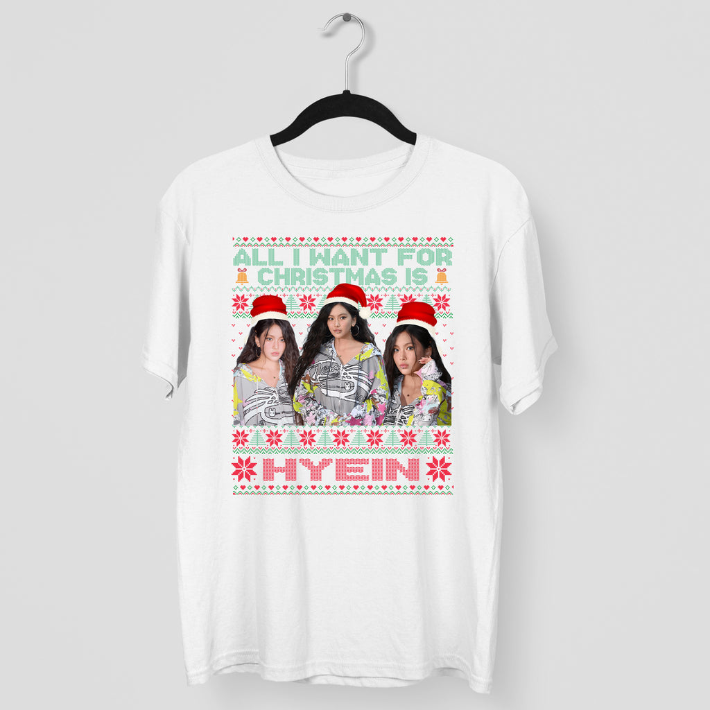 All You Want For Christmas Is Hyein T-Shirt - Main view, Y2K kpop concert tee