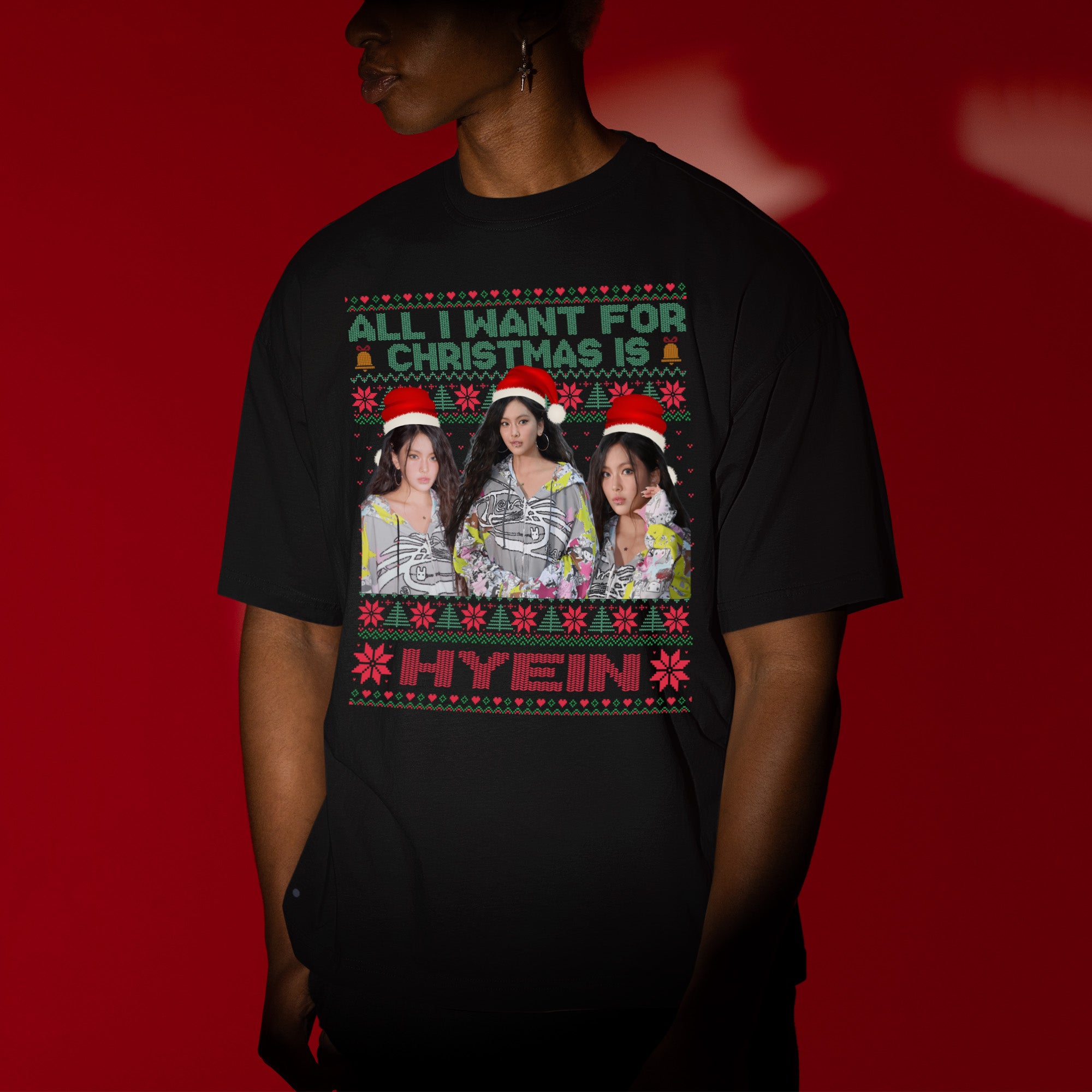 All You Want For Christmas Is Hyein T-Shirt - Men view, Y2K kpop concert tee