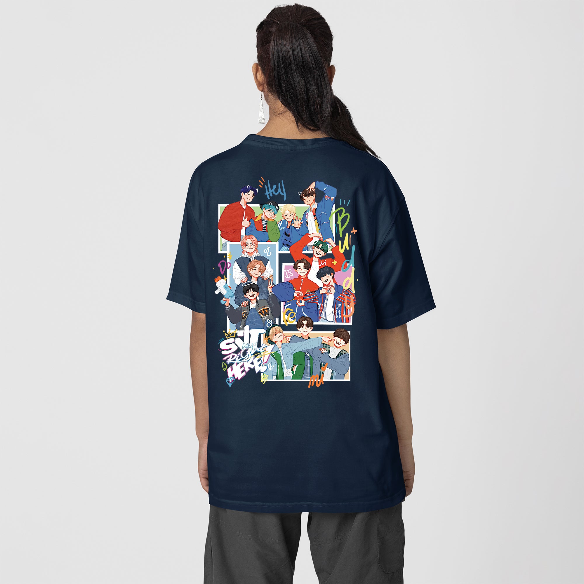 SEVENTEEN Cute Right Here T-Shirt - Back view, Y2K kpop concert tee