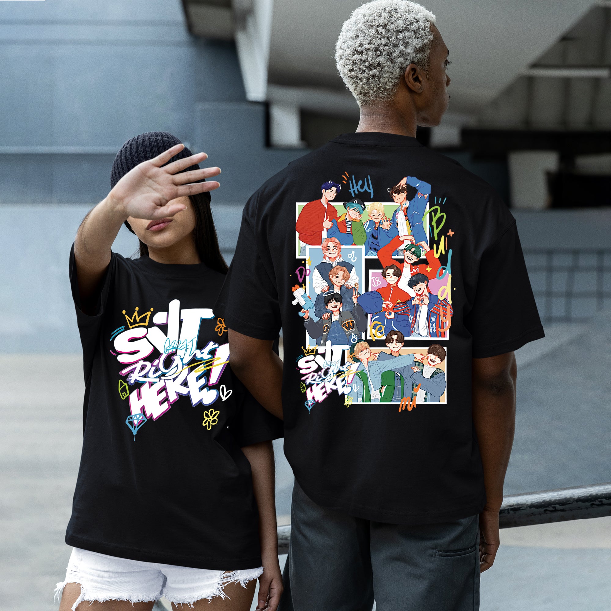 SEVENTEEN Cute Right Here T-Shirt - Couple 1 view, Y2K kpop concert tee