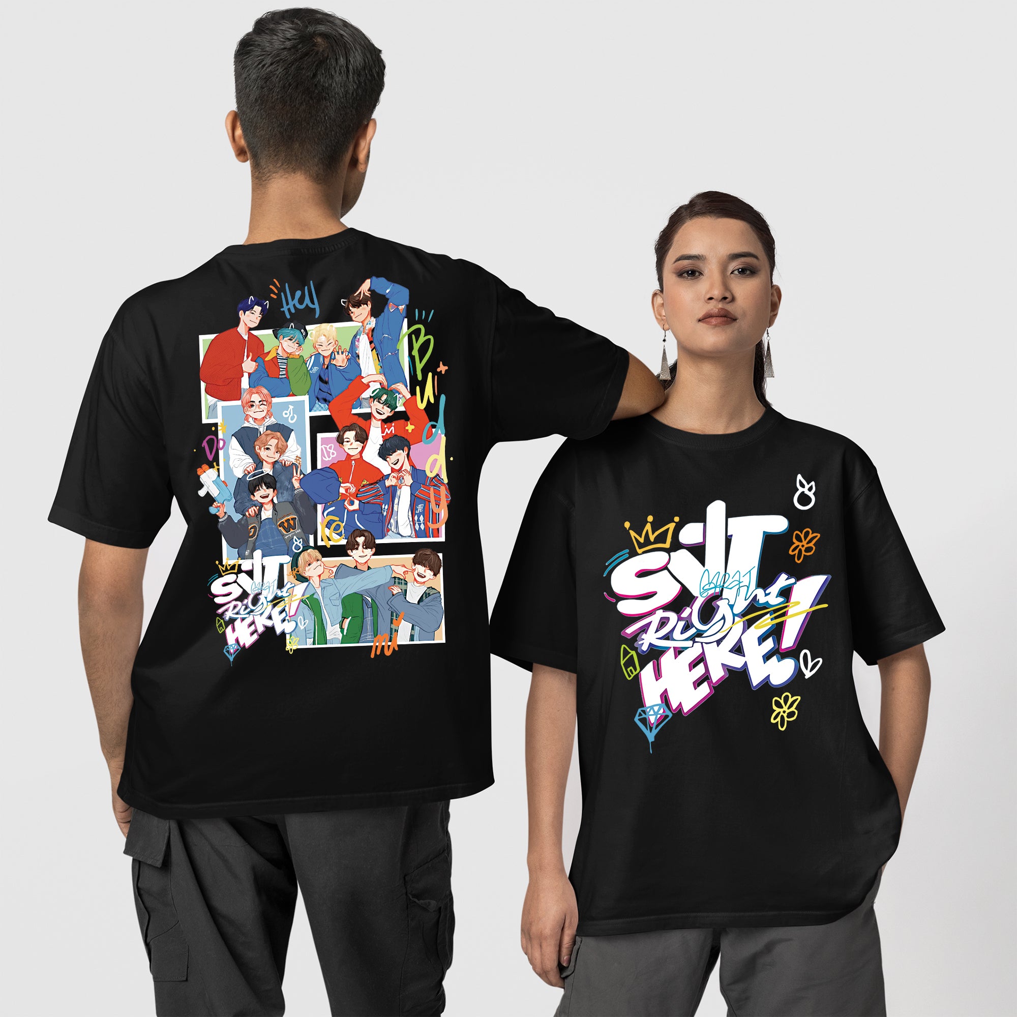 SEVENTEEN Cute Right Here T-Shirt - Couple 2 view, Y2K kpop concert tee