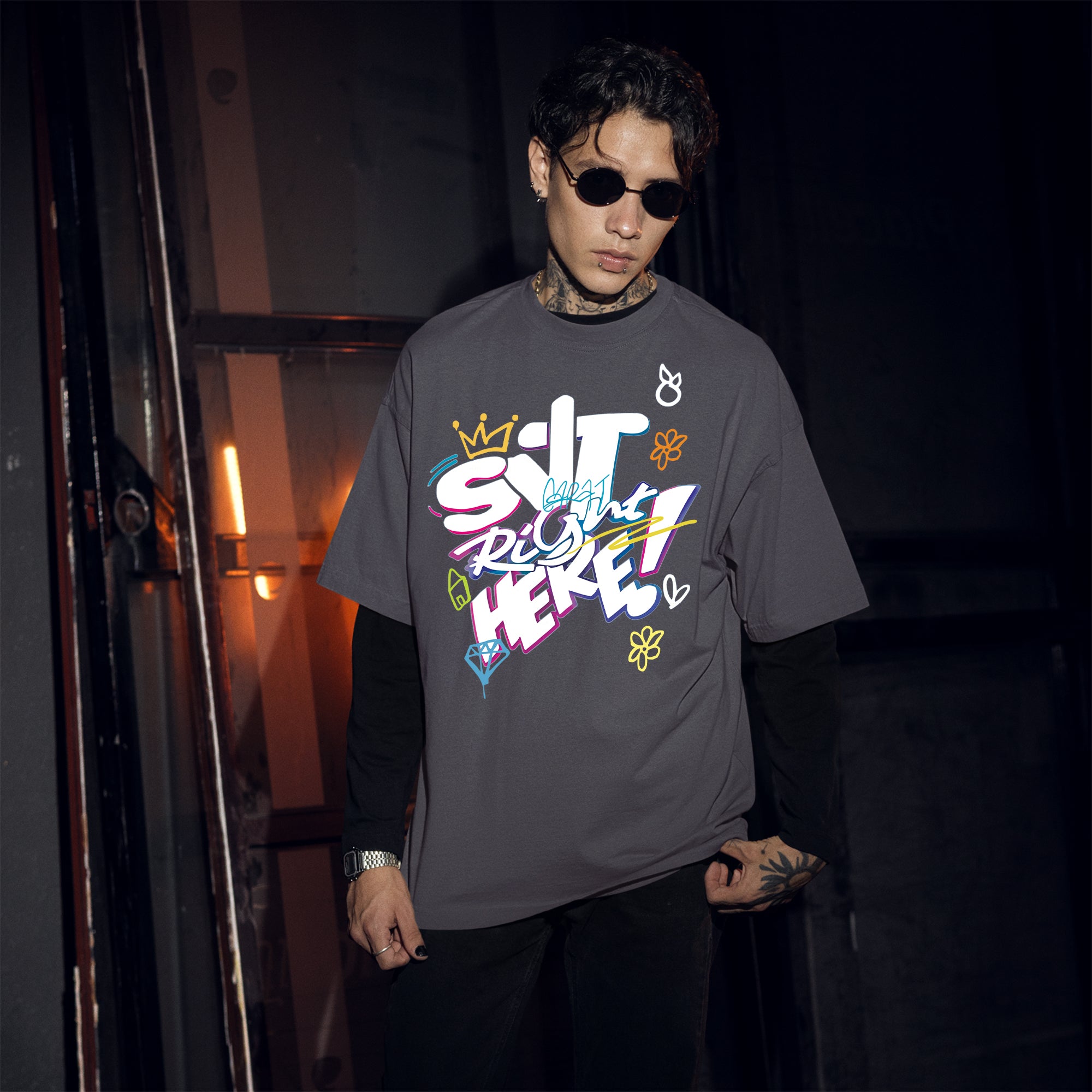 SEVENTEEN Cute Right Here T-Shirt - Men Front view, Y2K kpop concert tee