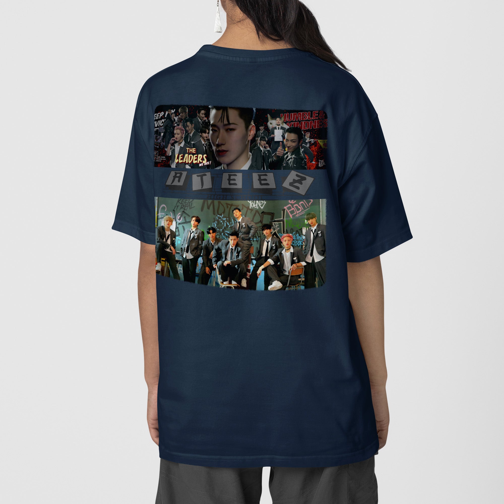ATEEZ The Leader We Are T-Shirt - Back view, Y2K kpop concert tee