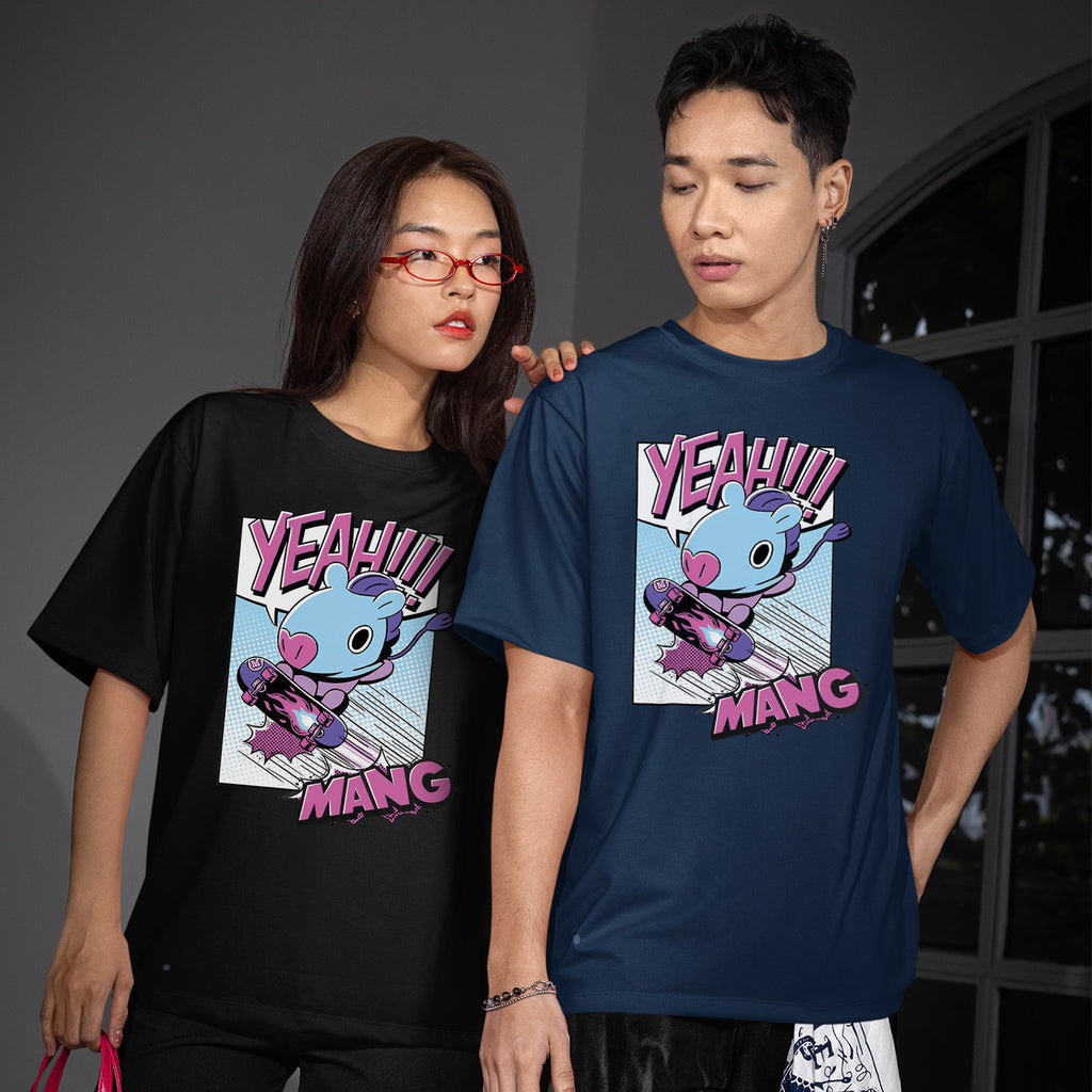 BTS J-Hope BT21 Mang Yeah T-Shirt - Couple view, Y2K kpop concert tee