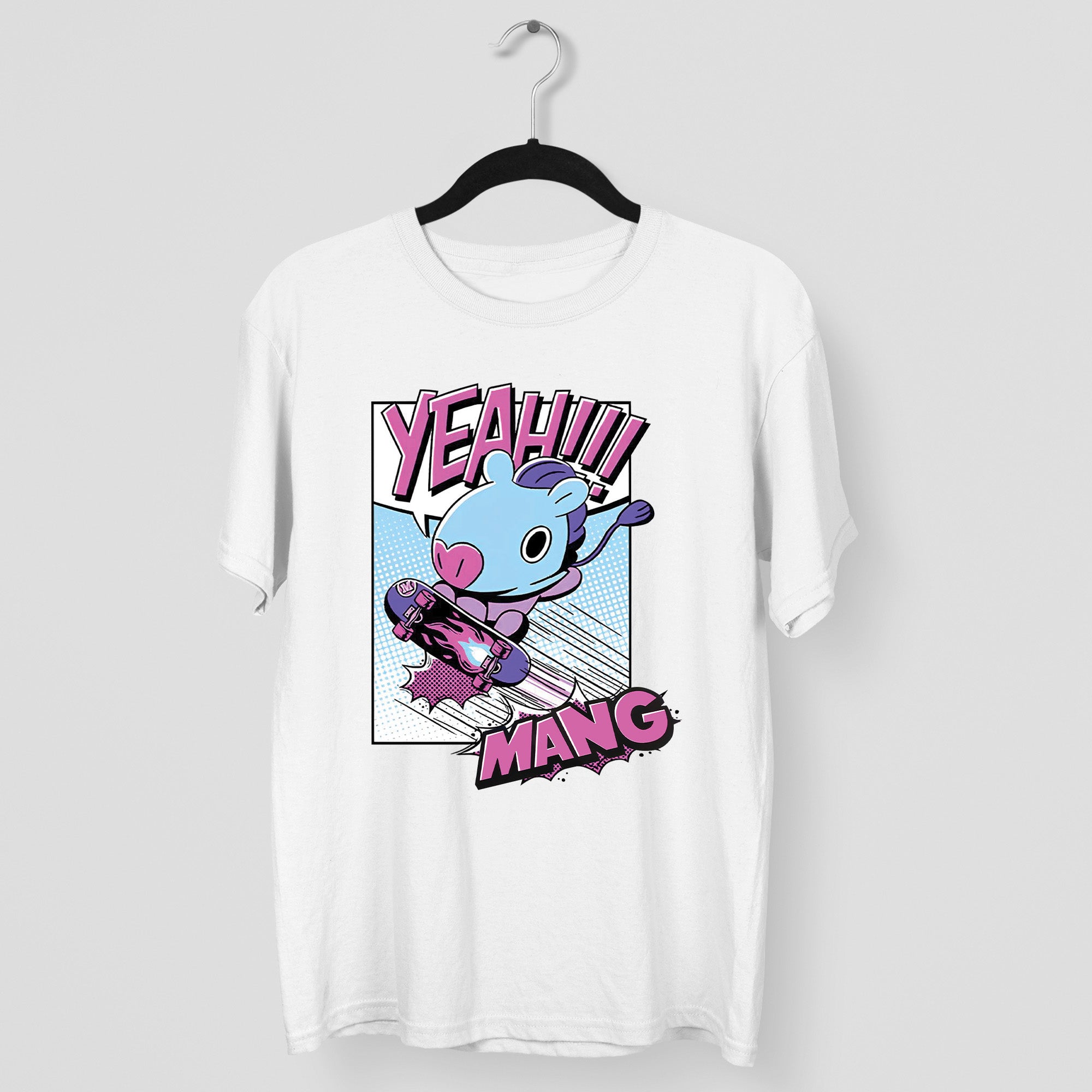 BTS J-Hope BT21 Mang Yeah T-Shirt - Main view, Y2K kpop concert tee