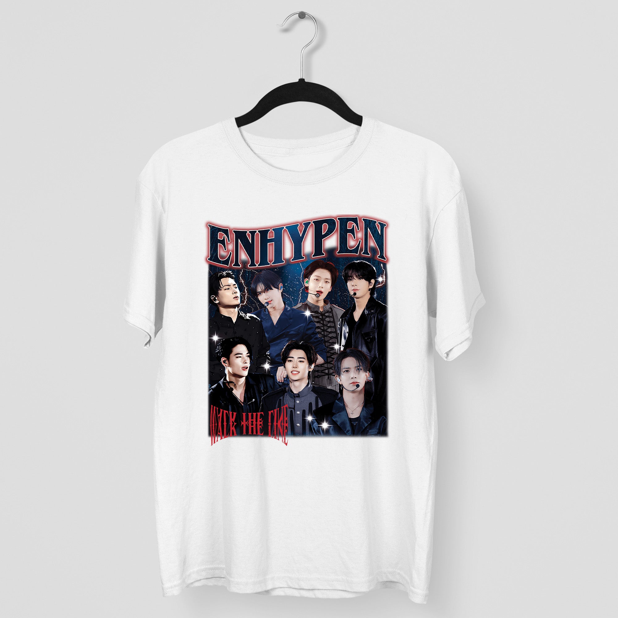 ENHYPEN Graphic Walk The Line T-Shirt - Main view, Y2K kpop concert tee