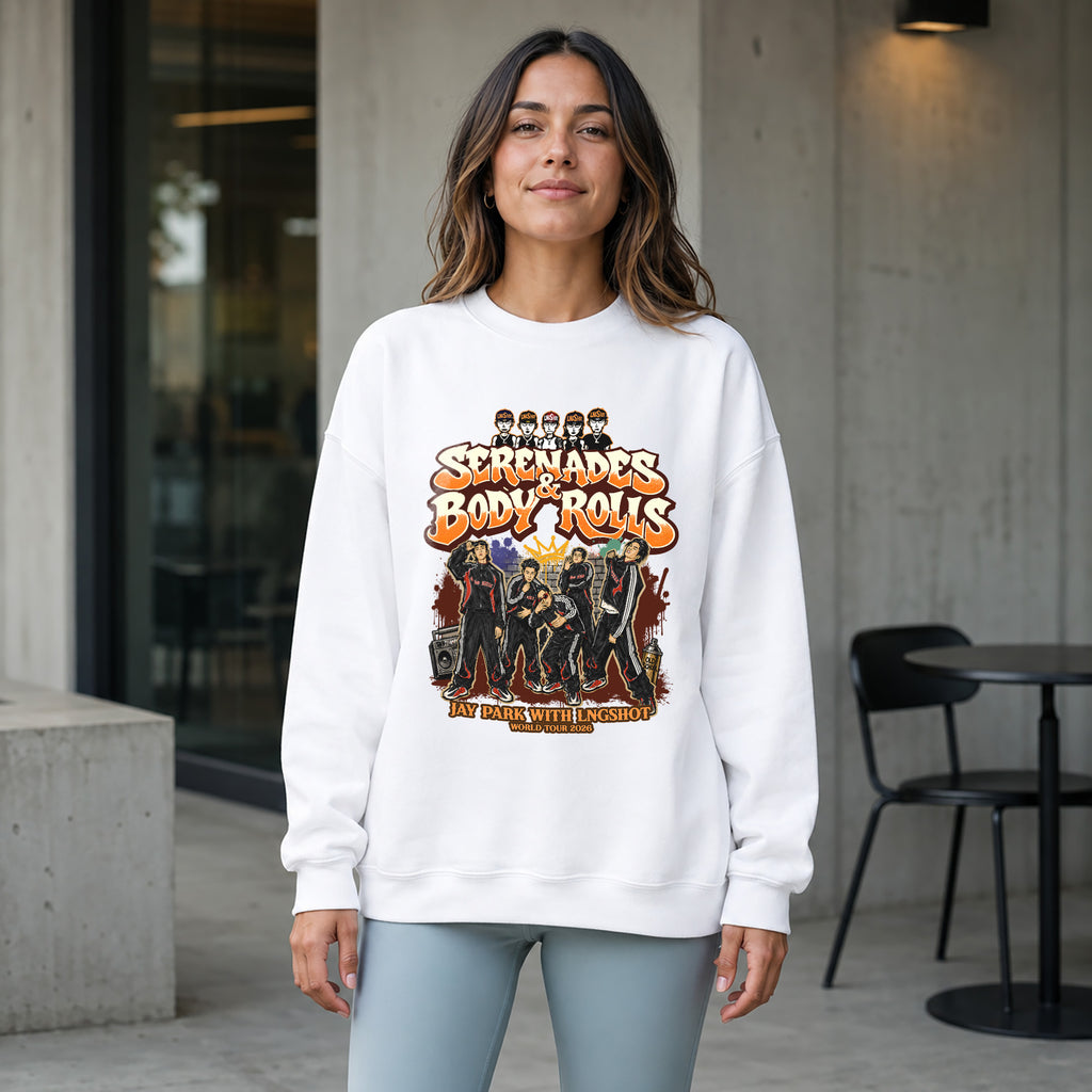 Jay Park Graffiti LNGSHOT Sweatshirt - Women view, Y2K kpop concert sweatshirt