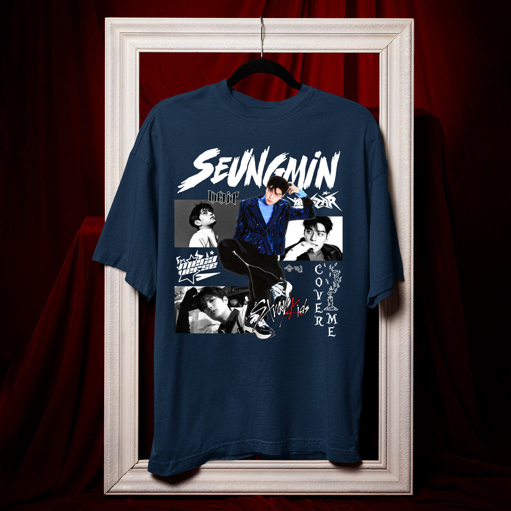 Stray Kids Graphic Seungmin Style T-Shirt - Hang view, Y2K kpop concert tee
