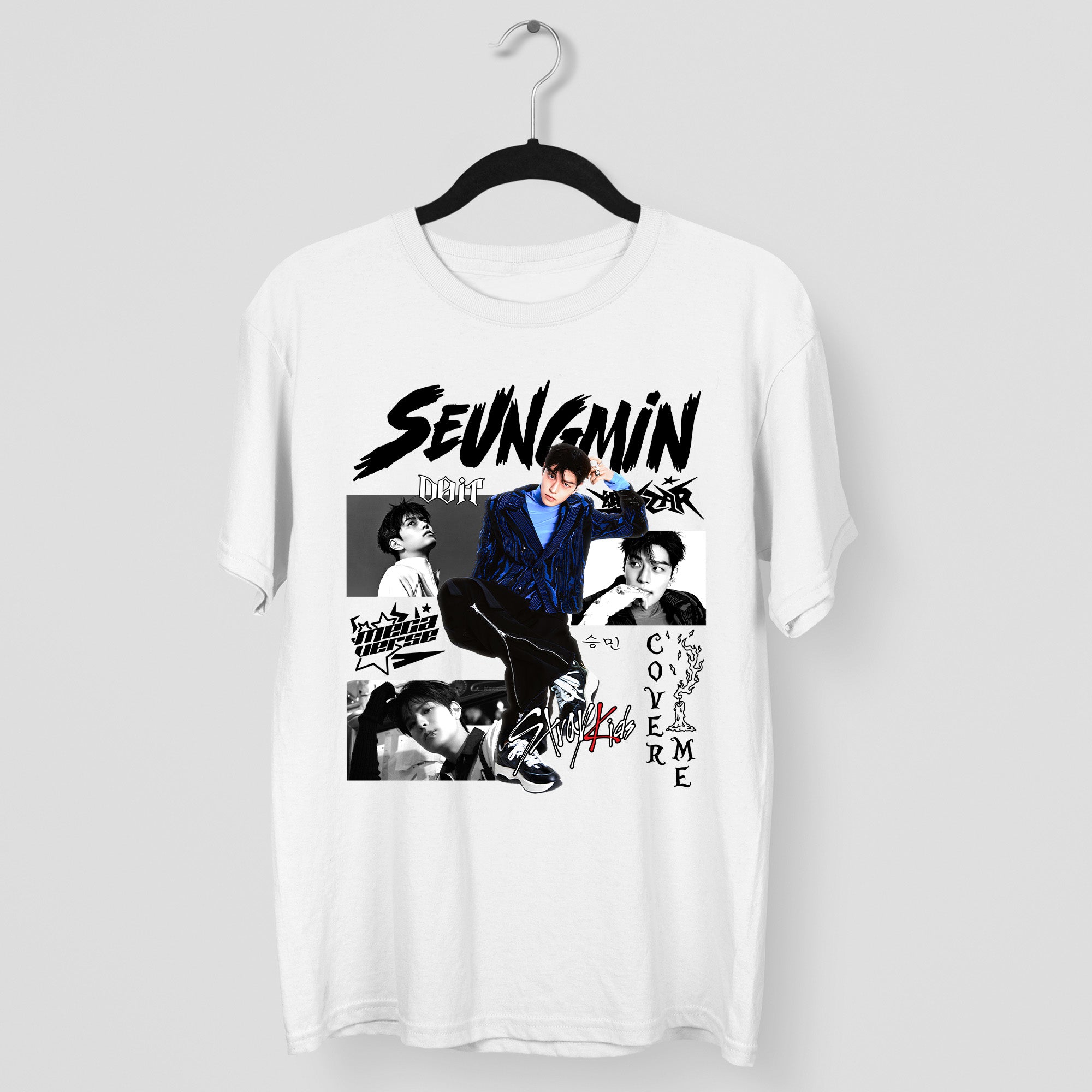 Stray Kids Graphic Seungmin Style T-Shirt - Main view, Y2K kpop concert tee