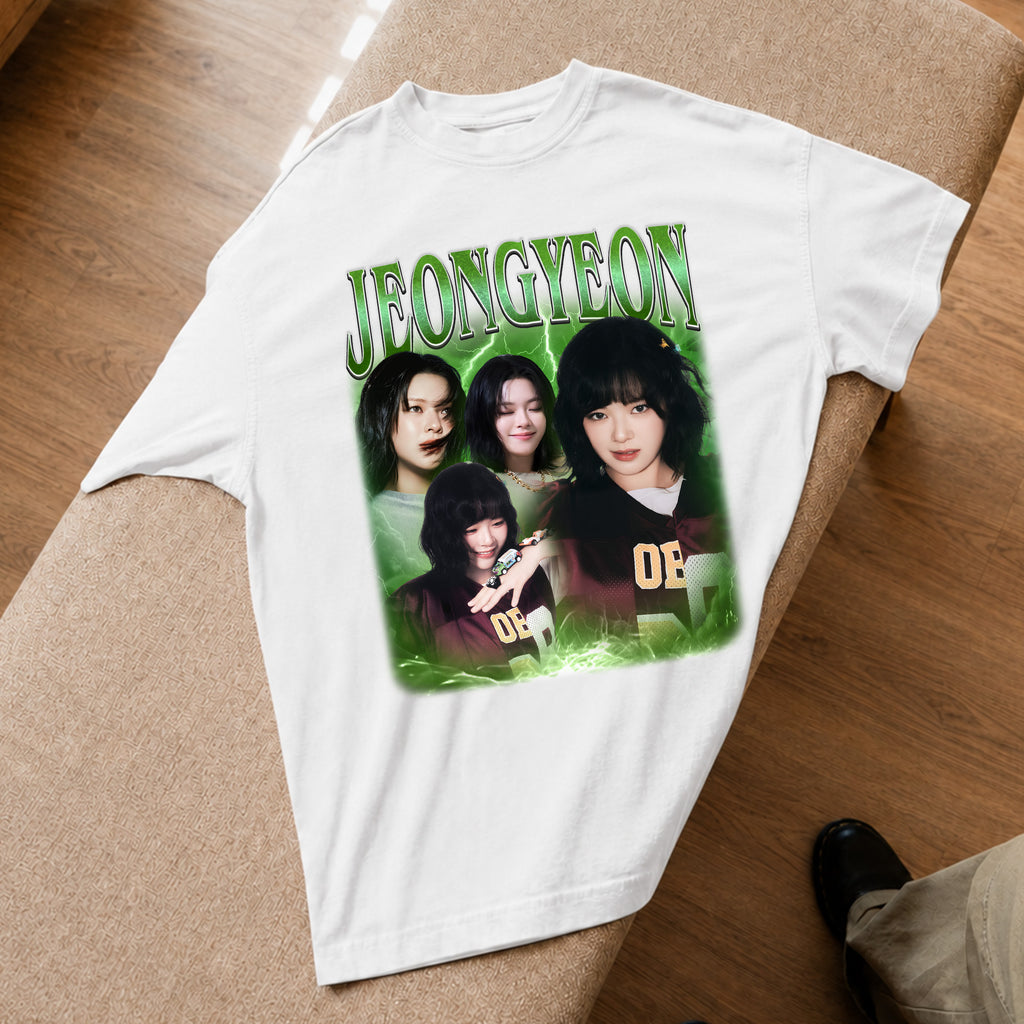 TWICE Jeongyeon T-Shirt - Spread view, Y2K kpop concert tee