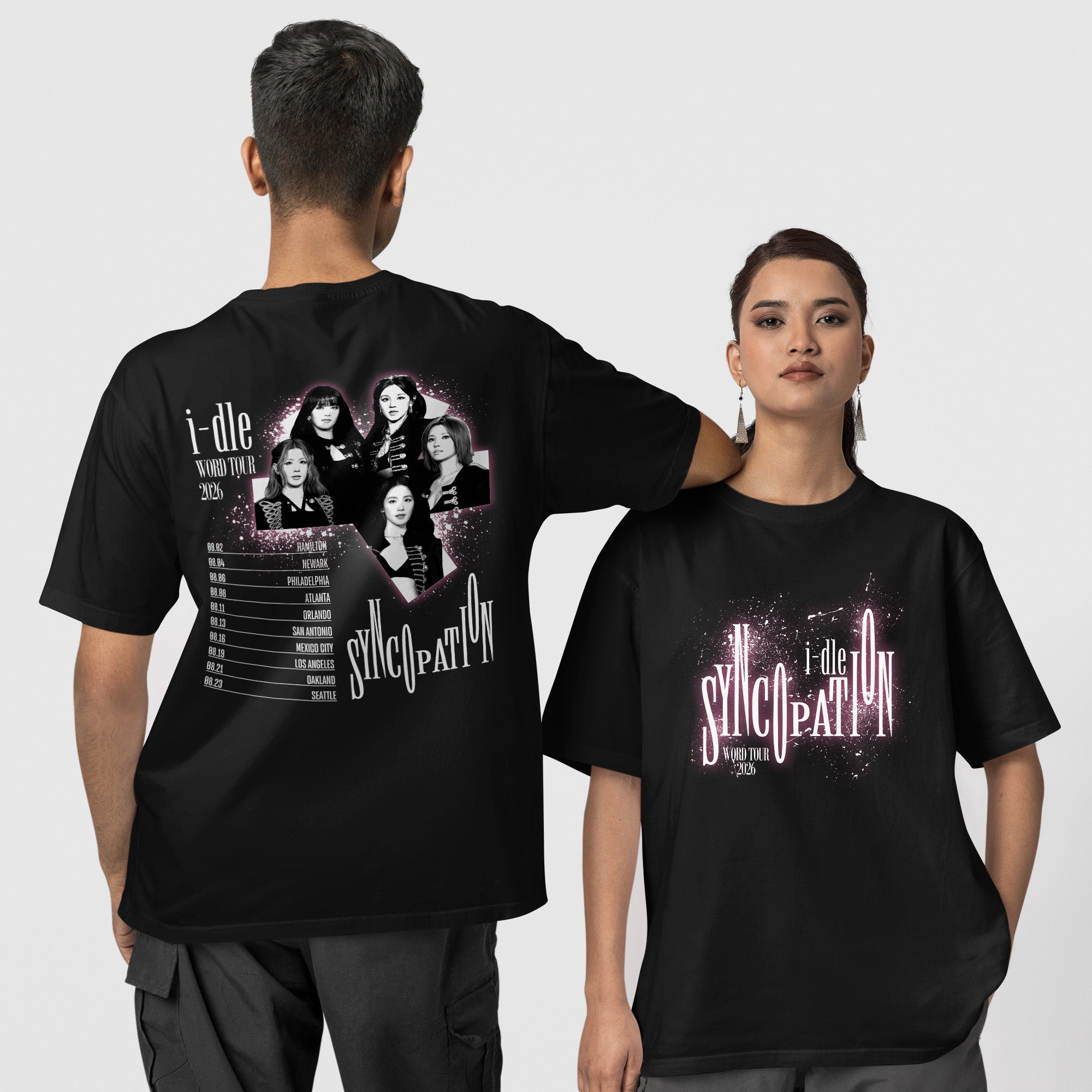 (G)I-DLE Syncopation Tour 2026 T-Shirt - Couple 1 view, Y2K kpop concert tee