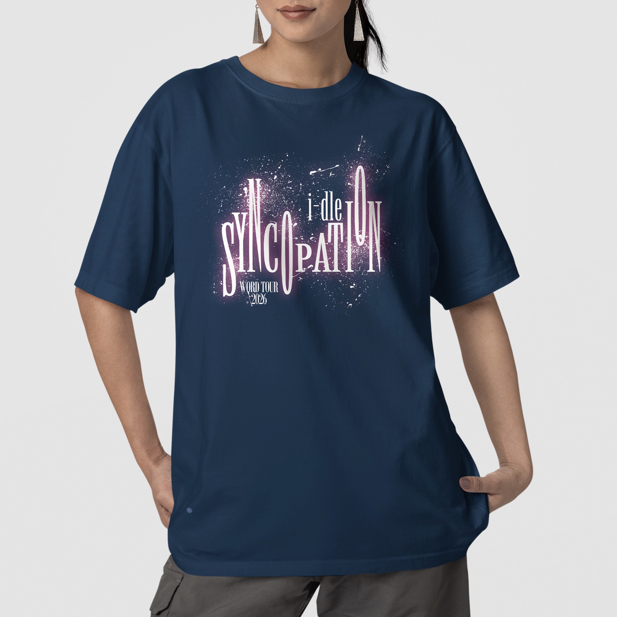 (G)I-DLE Syncopation Tour 2026 T-Shirt - Front view, Y2K kpop concert tee