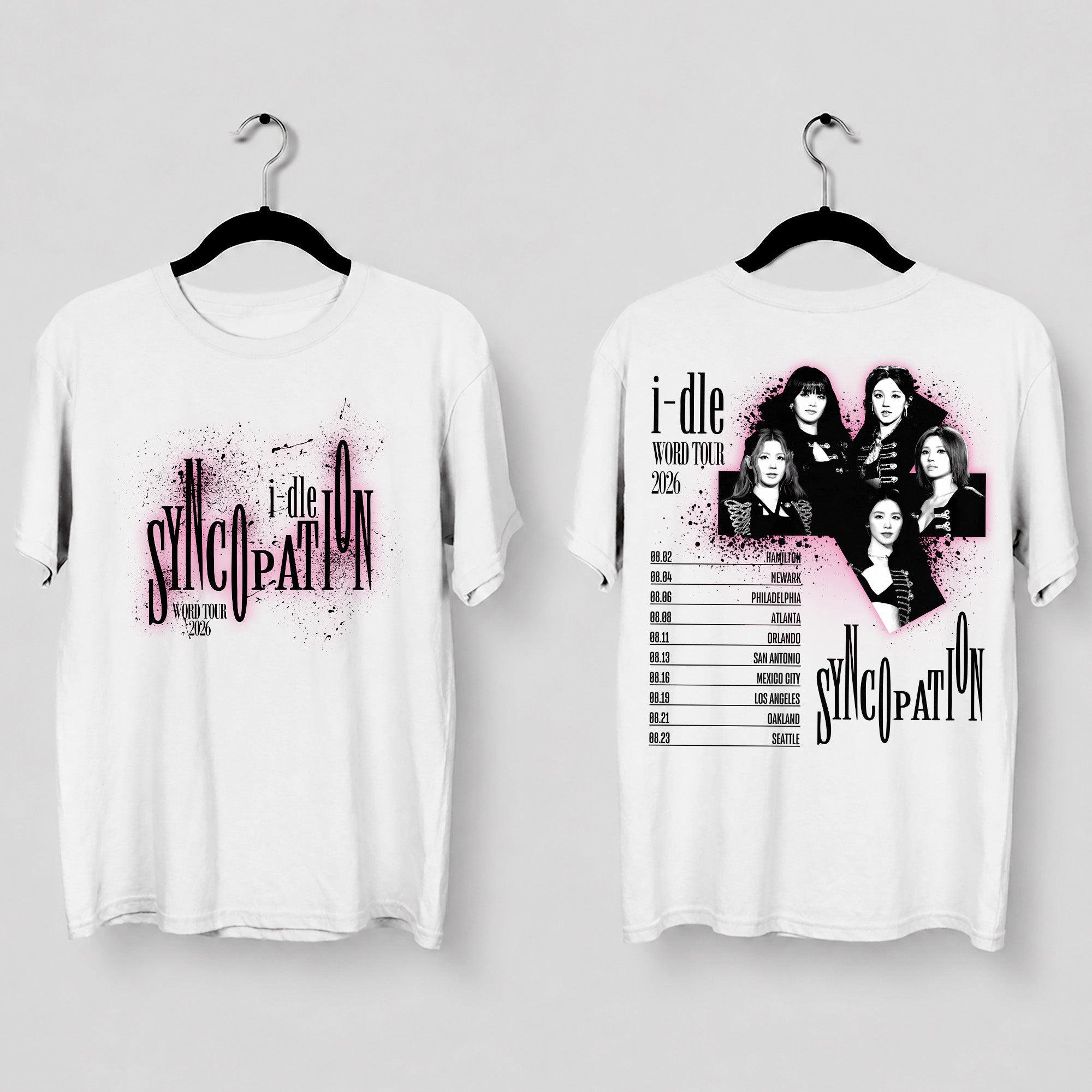 (G)I-DLE Syncopation Tour 2026 T-Shirt - Main view, Y2K kpop concert tee