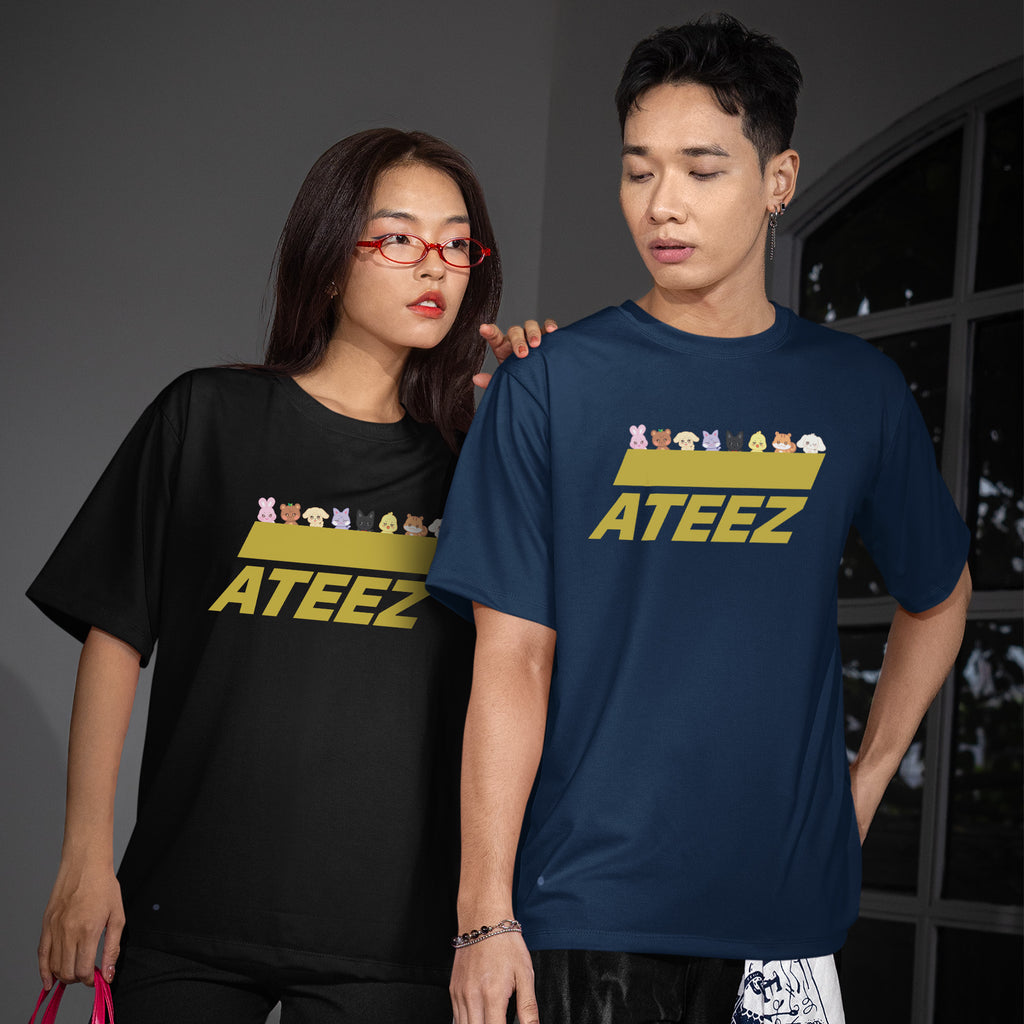 ATEEZ Cute Aniteez T-Shirt - Couple view, Y2K kpop concert tee