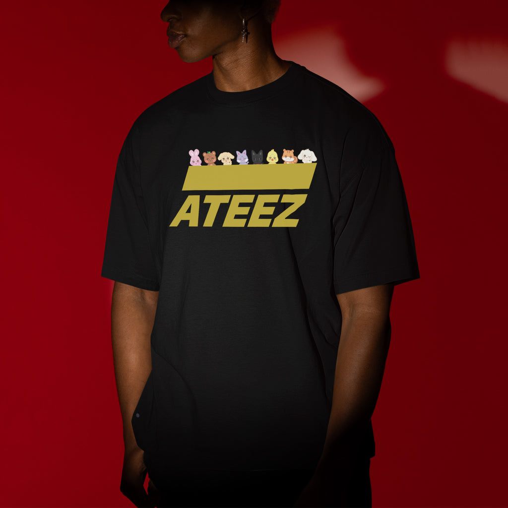 ATEEZ Cute Aniteez T-Shirt - Men view, Y2K kpop concert tee