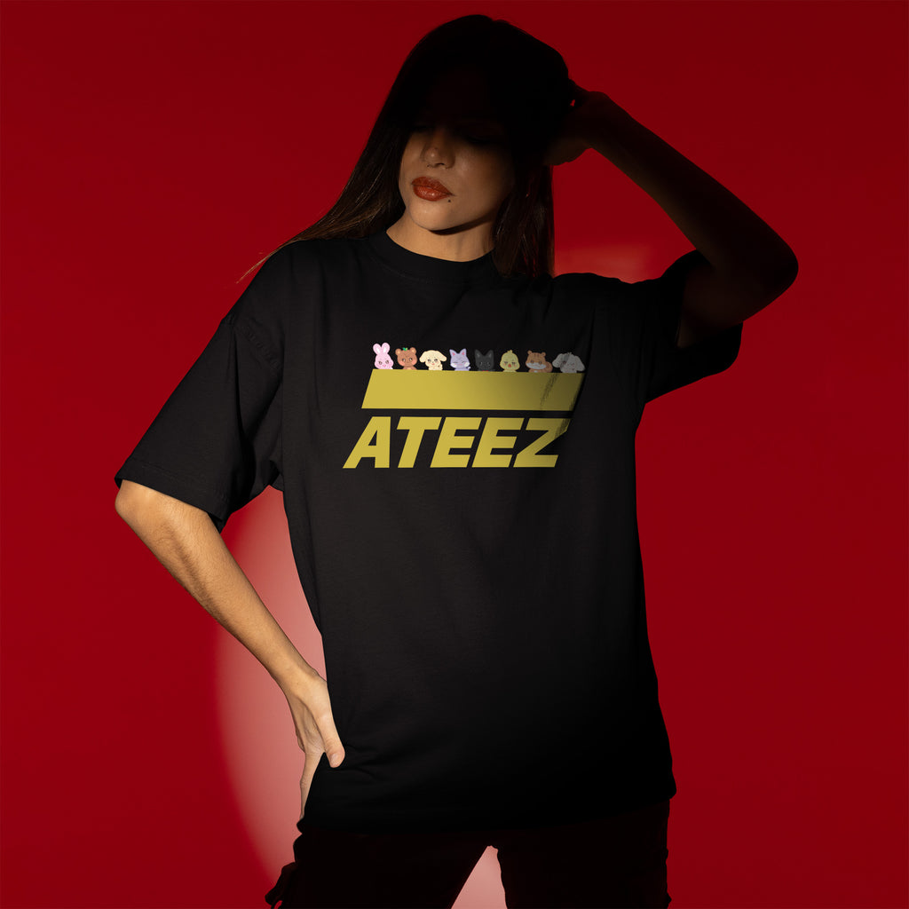 ATEEZ Cute Aniteez T-Shirt - Women view, Y2K kpop concert tee
