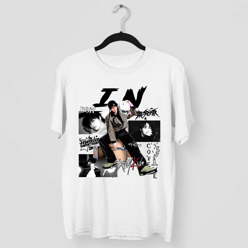 Stray Kids Graphic IN Style T-Shirt - Main view, Y2K kpop concert tee