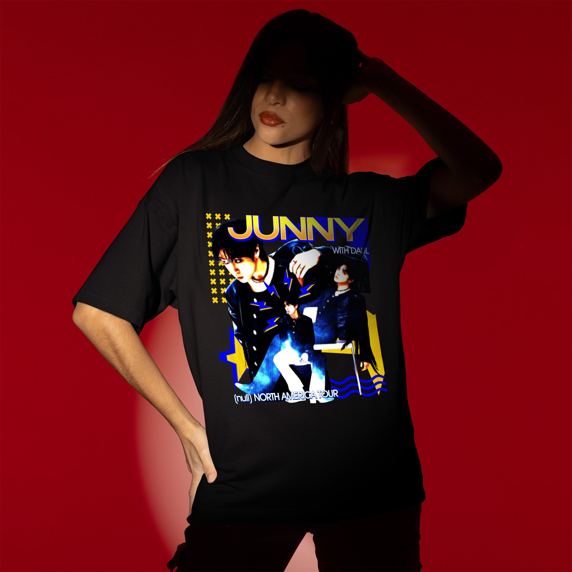 Junny Null Tour 2026 T-Shirt - Women view, Y2K kpop concert tee