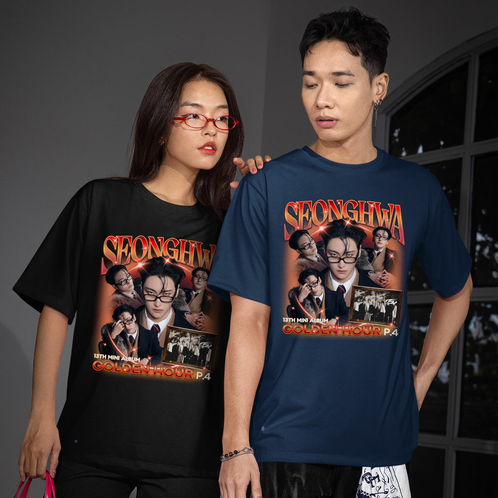 ATEEZ Seonghwa Golden Hour Part 4 T-Shirt - Couple view, Y2K kpop concert tee
