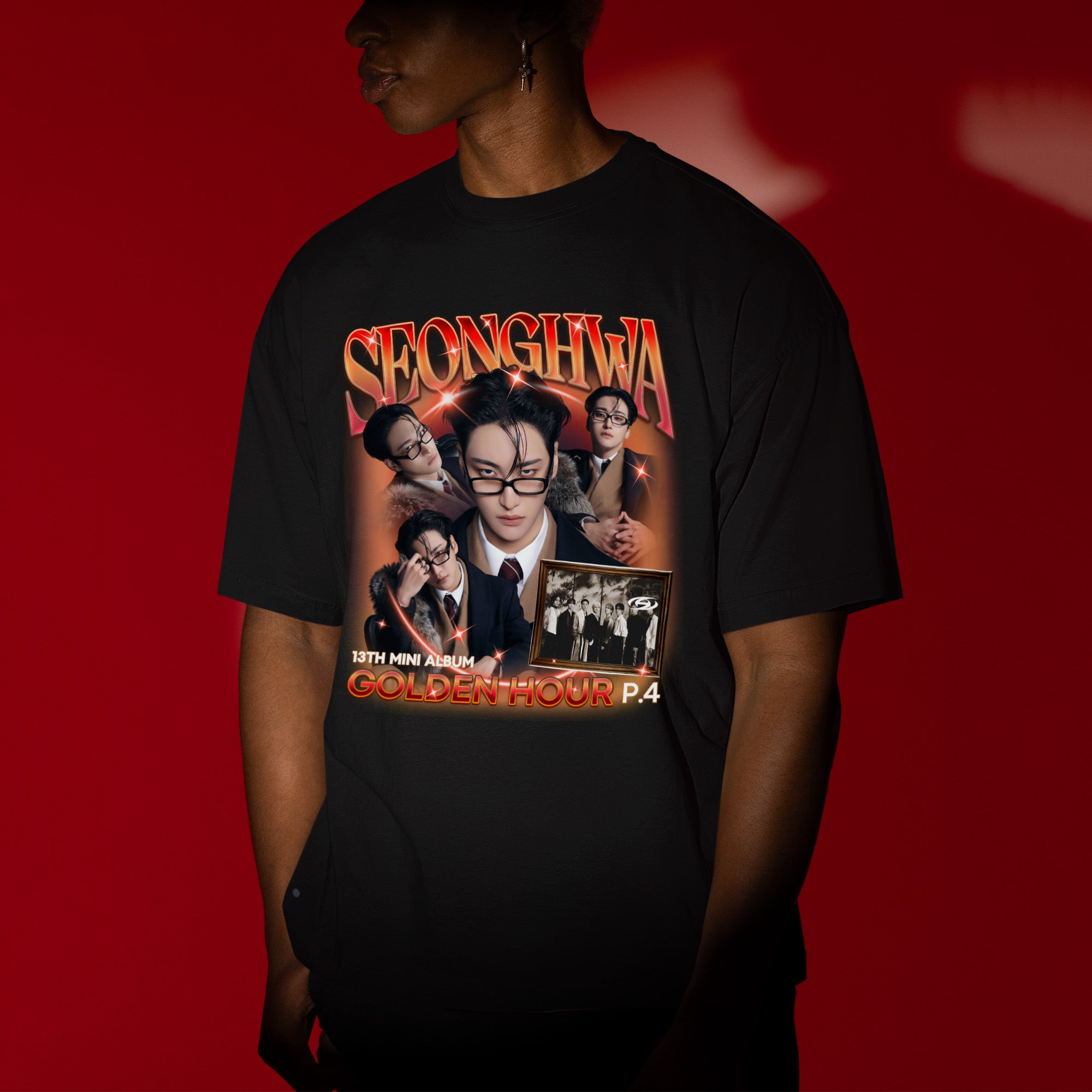 ATEEZ Seonghwa Golden Hour Part 4 T-Shirt - Men view, Y2K kpop concert tee