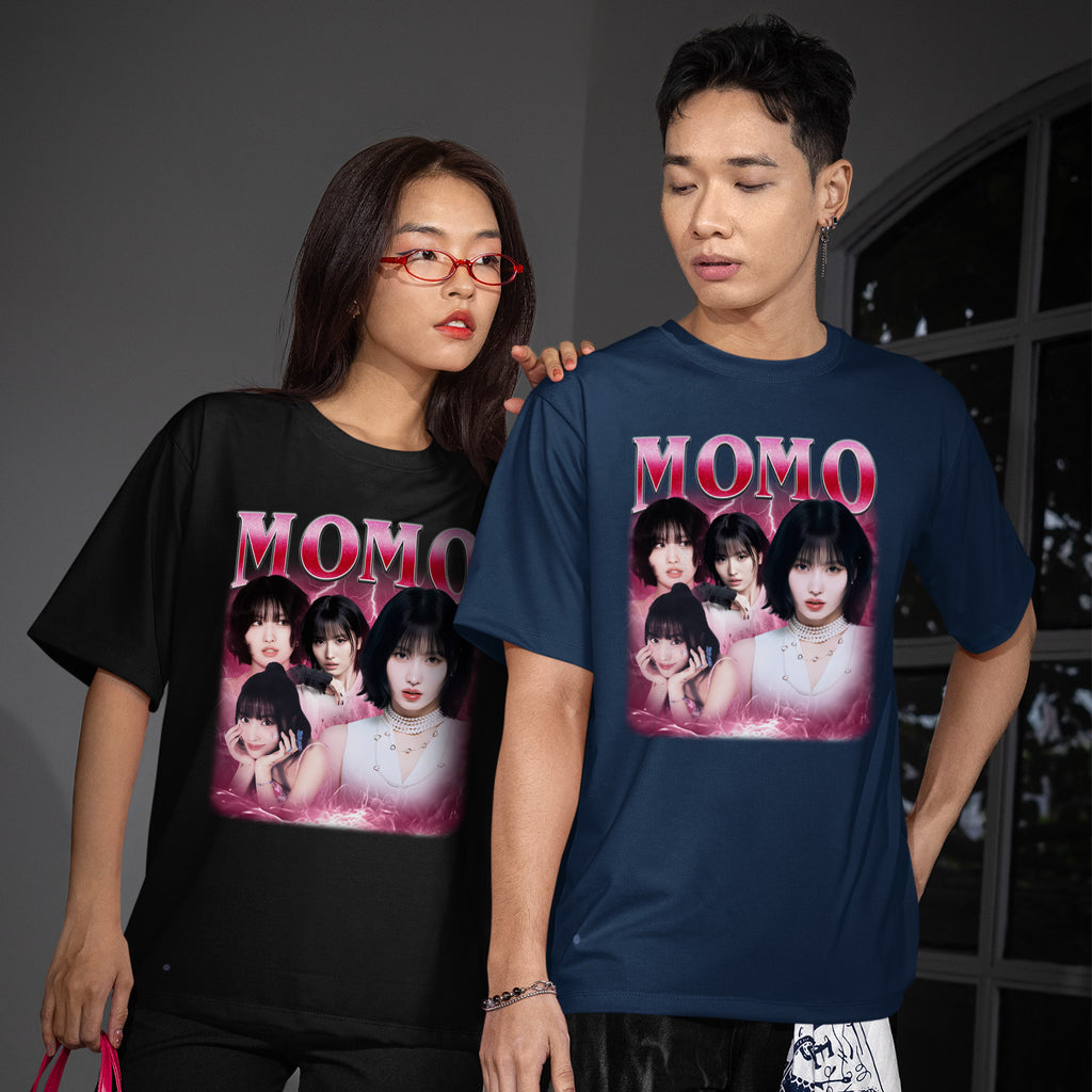 TWICE Momo T-Shirt - Couple view, Y2K kpop concert tee