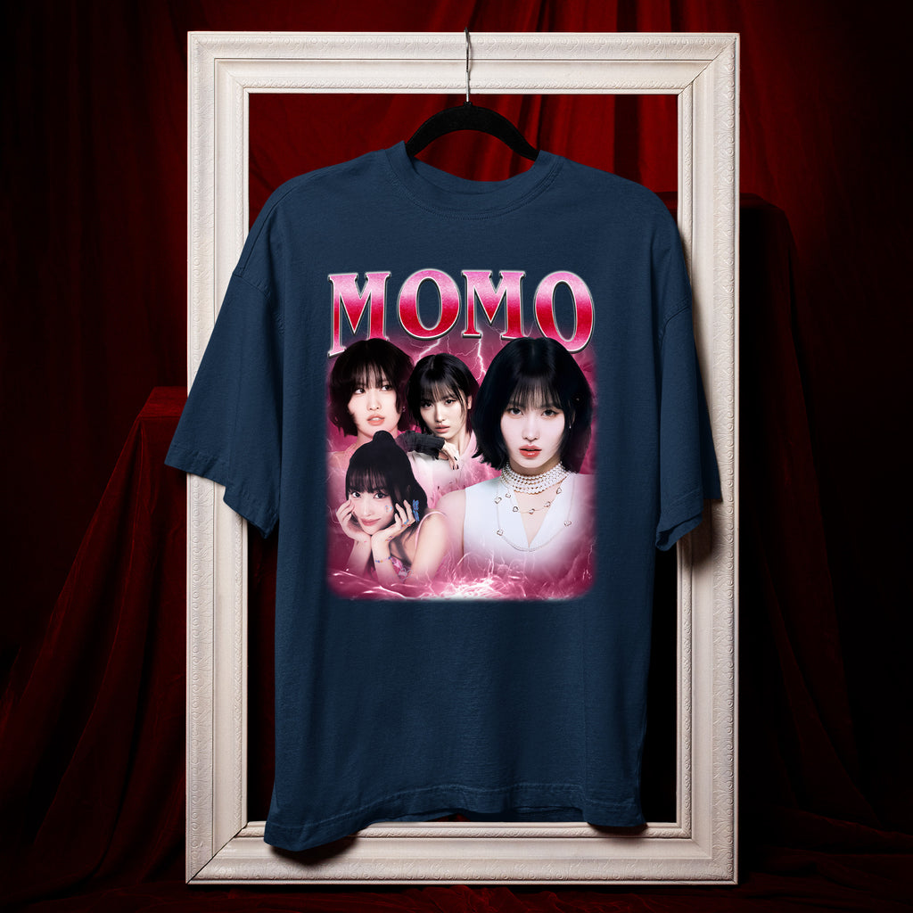 TWICE Momo T-Shirt - Hang view, Y2K kpop concert tee