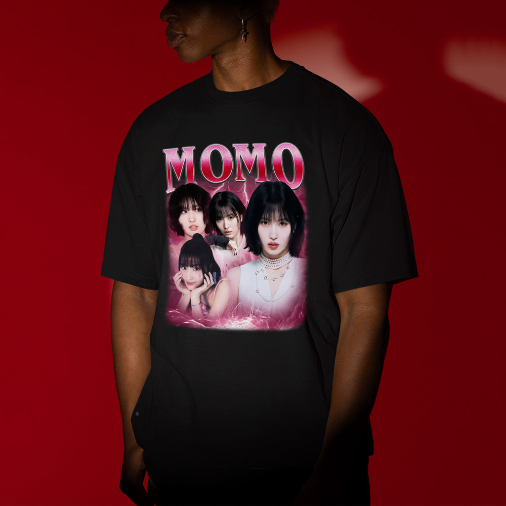 TWICE Momo T-Shirt - Men view, Y2K kpop concert tee