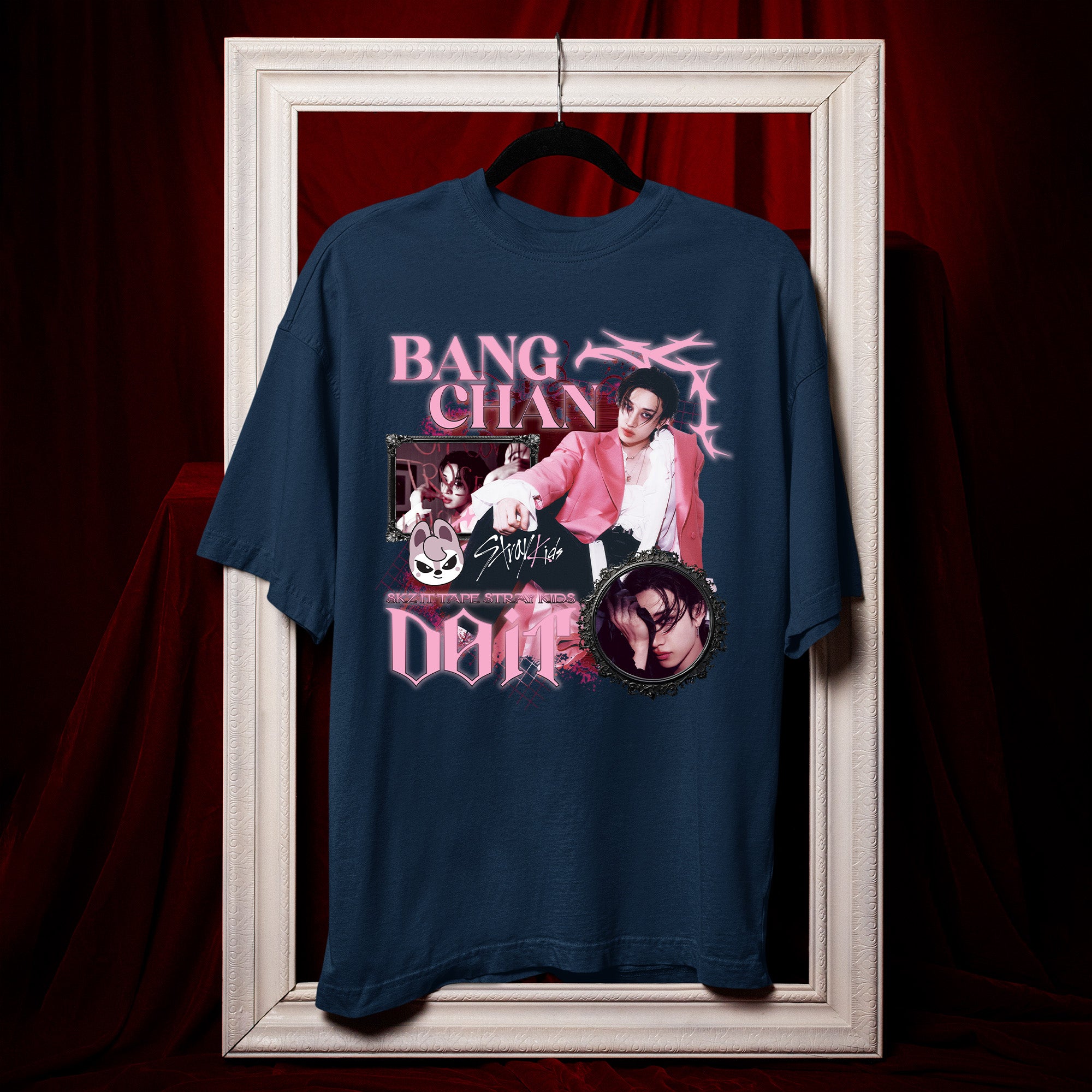 Stray Kids Graphic Bang Chan It Tape Do It T-Shirt - Hang view, Y2K kpop concert tee