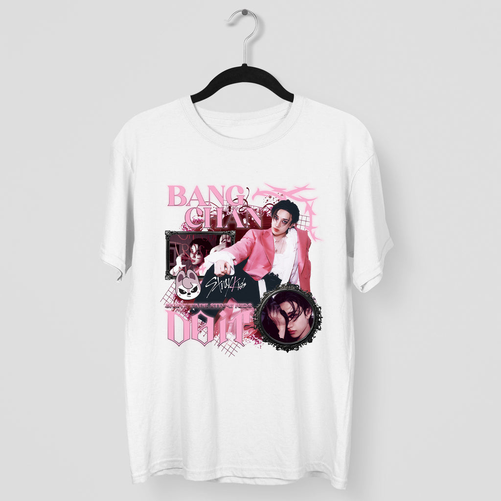Stray Kids Graphic Bang Chan It Tape Do It T-Shirt - Main view, Y2K kpop concert tee